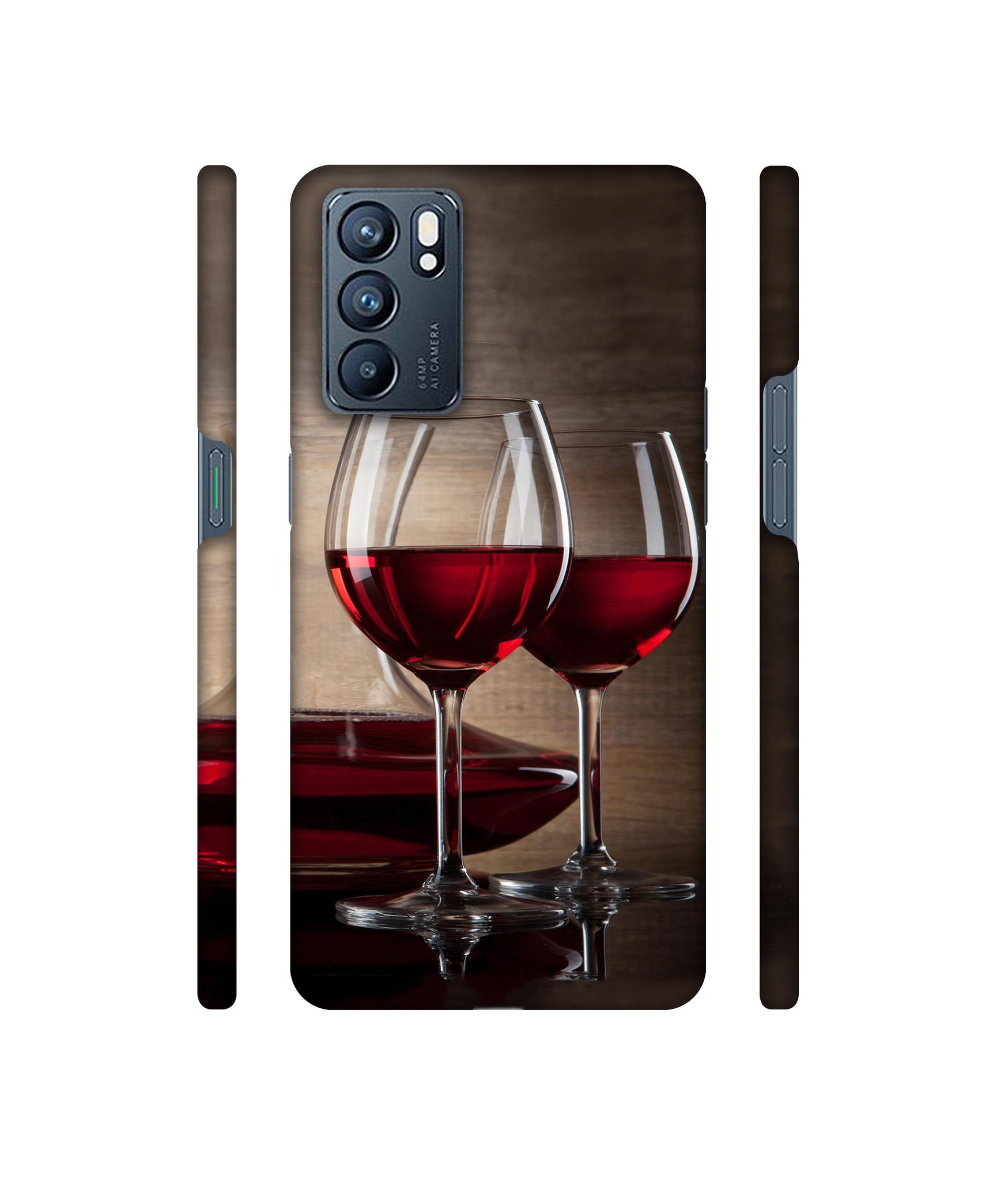 Wine Glass Designer Hard Back Cover for Oppo Reno6 5G