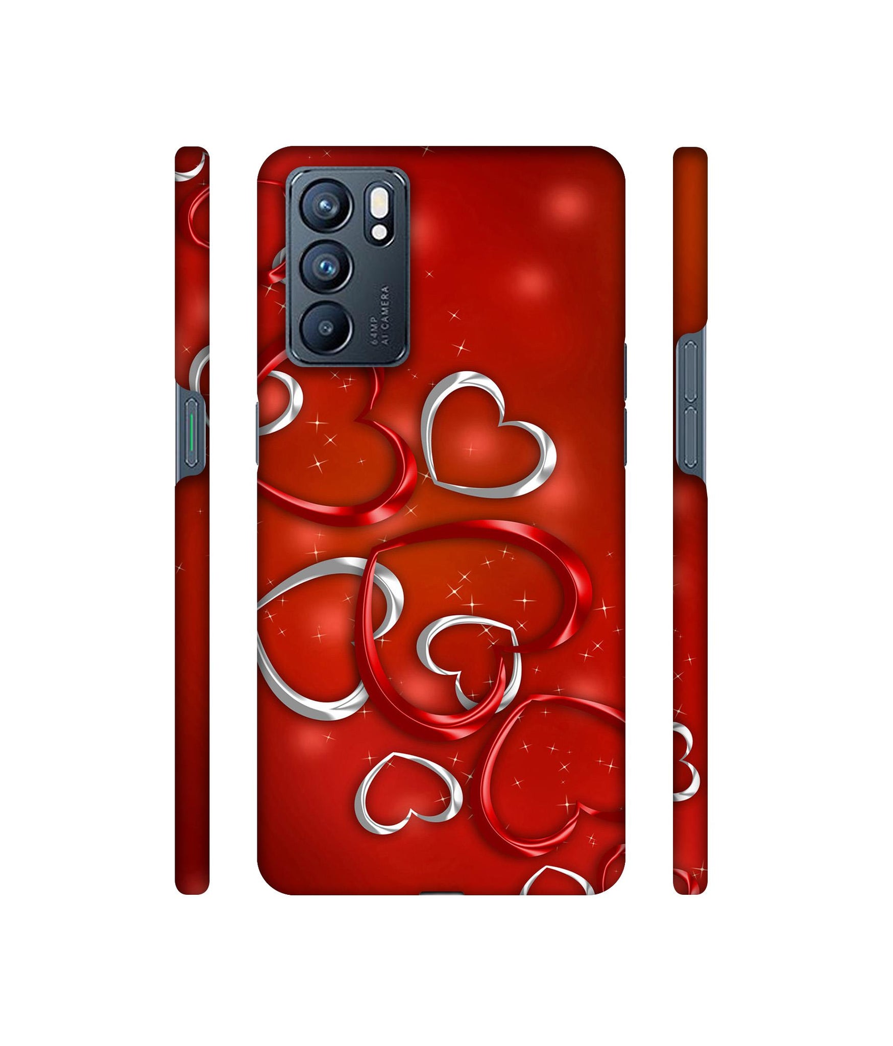 Hearts Designer Hard Back Cover for Oppo Reno6 5G