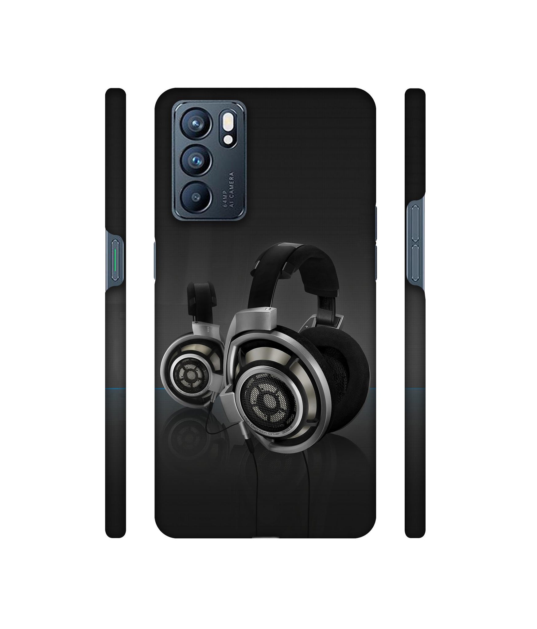 Head Phone Designer Hard Back Cover for Oppo Reno6 5G