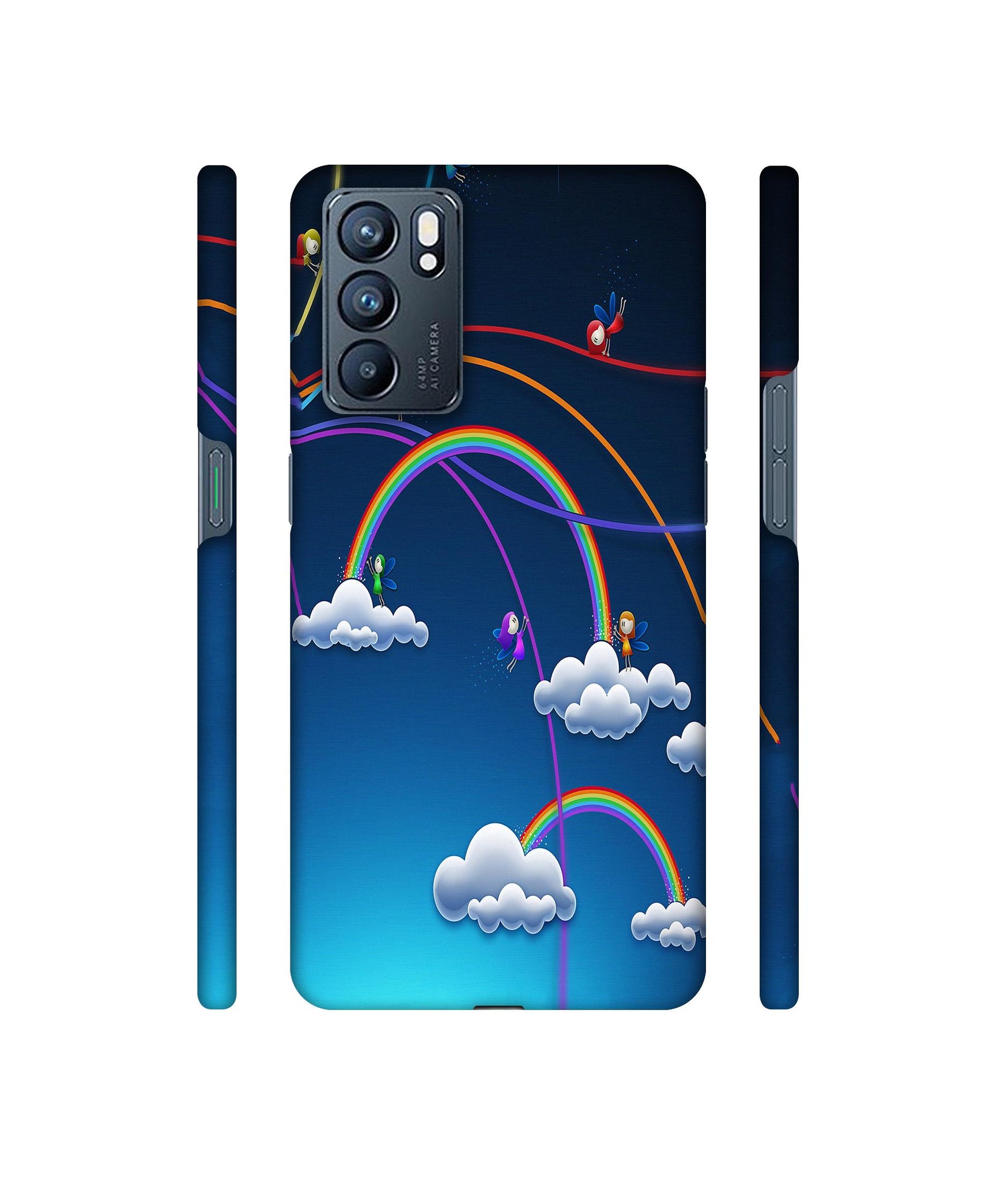 Rainbow Designer Hard Back Cover for Oppo Reno6 5G