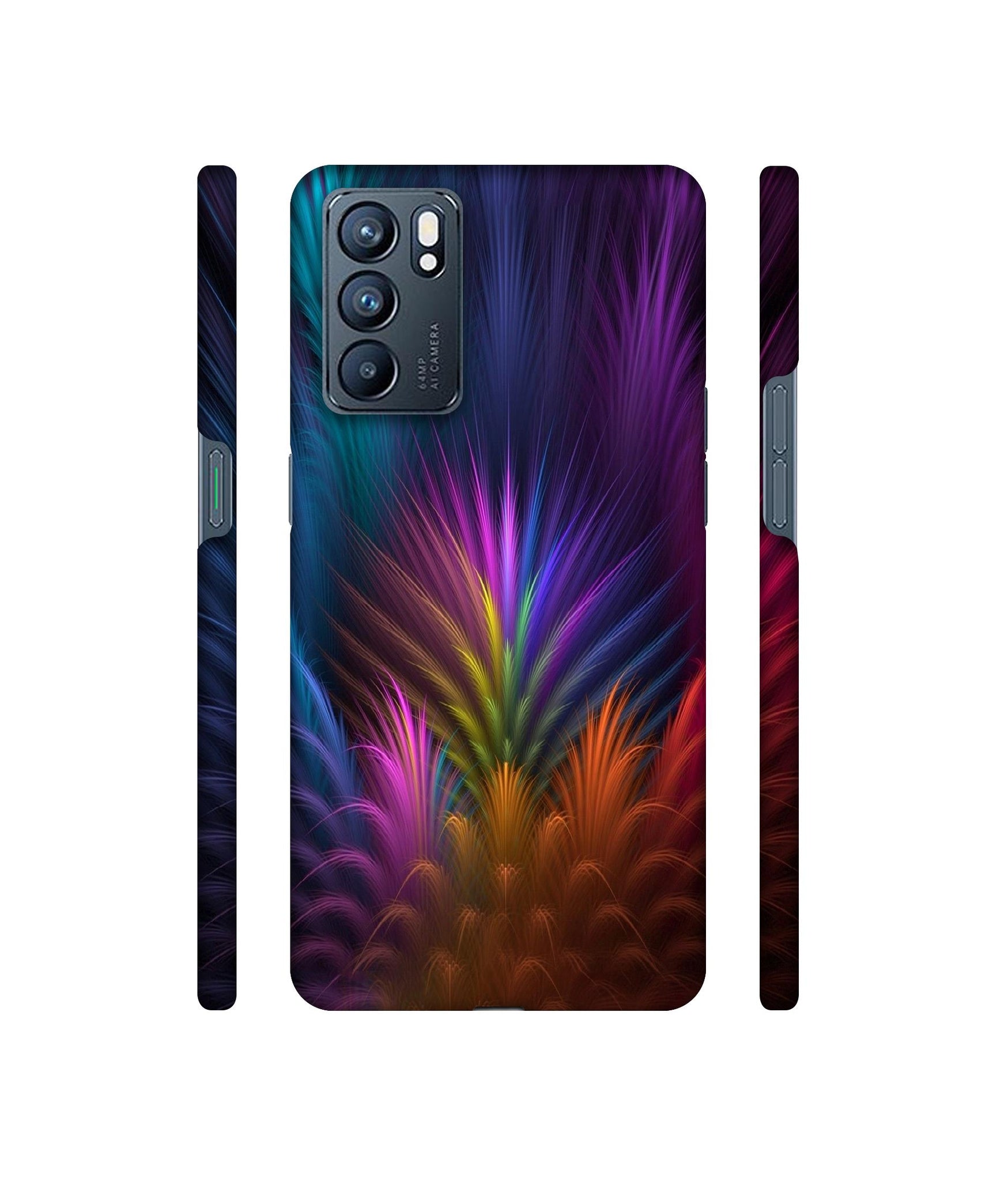 Multicoloured Designer Hard Back Cover for Oppo Reno6 5G