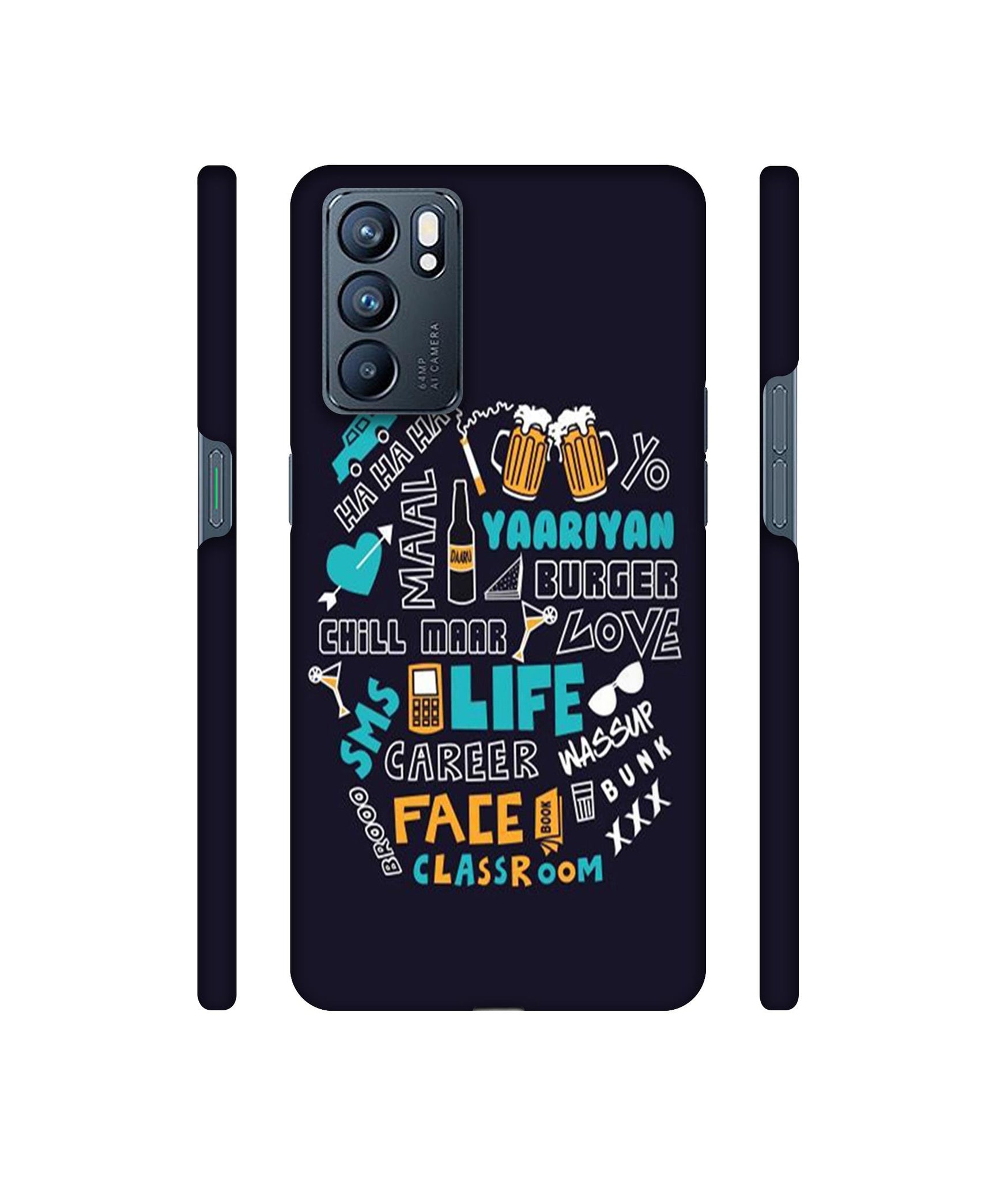 Funny Quote Designer Hard Back Cover for Oppo Reno6 5G