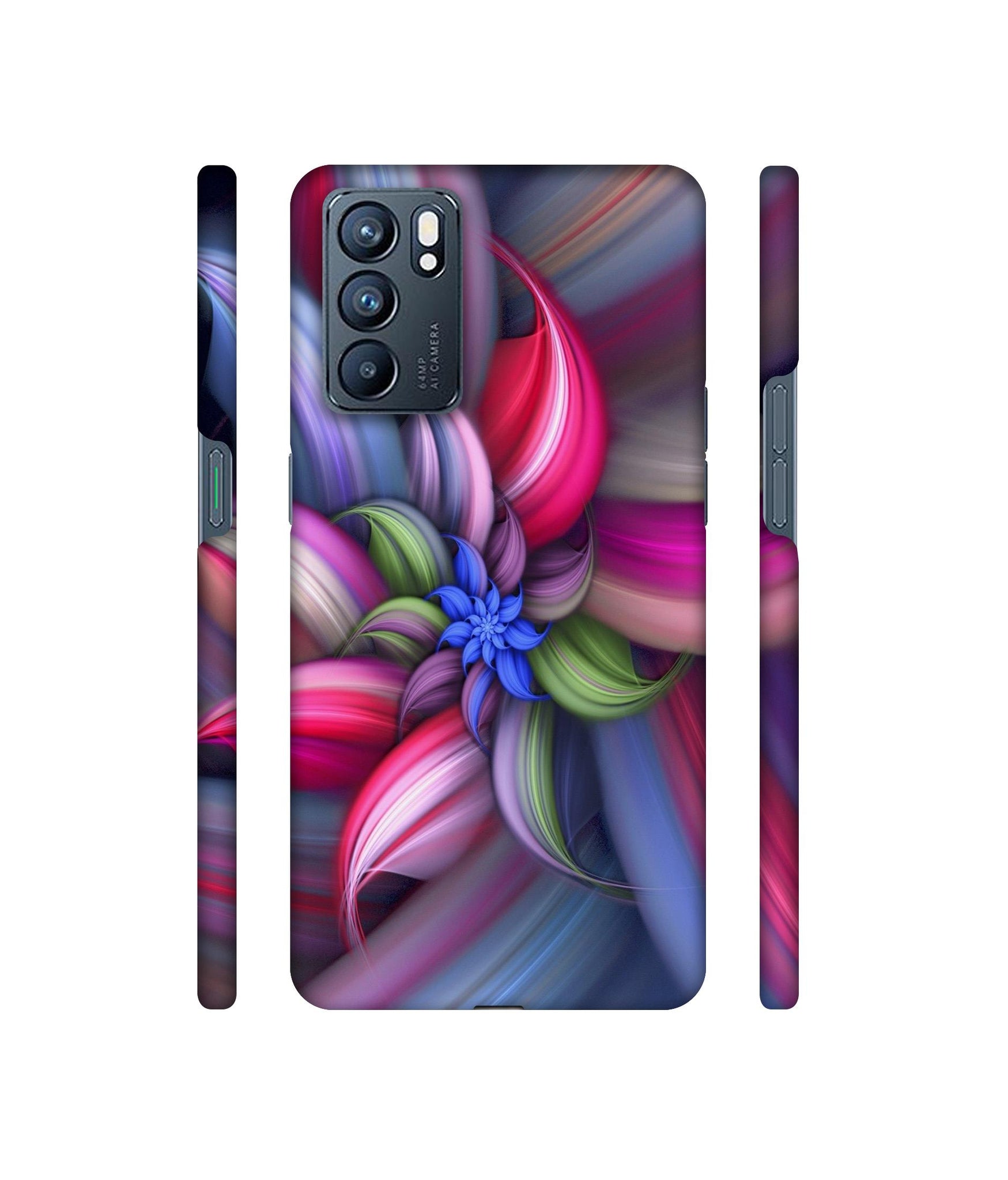 Colorful Flower Designer Hard Back Cover for Oppo Reno6 5G