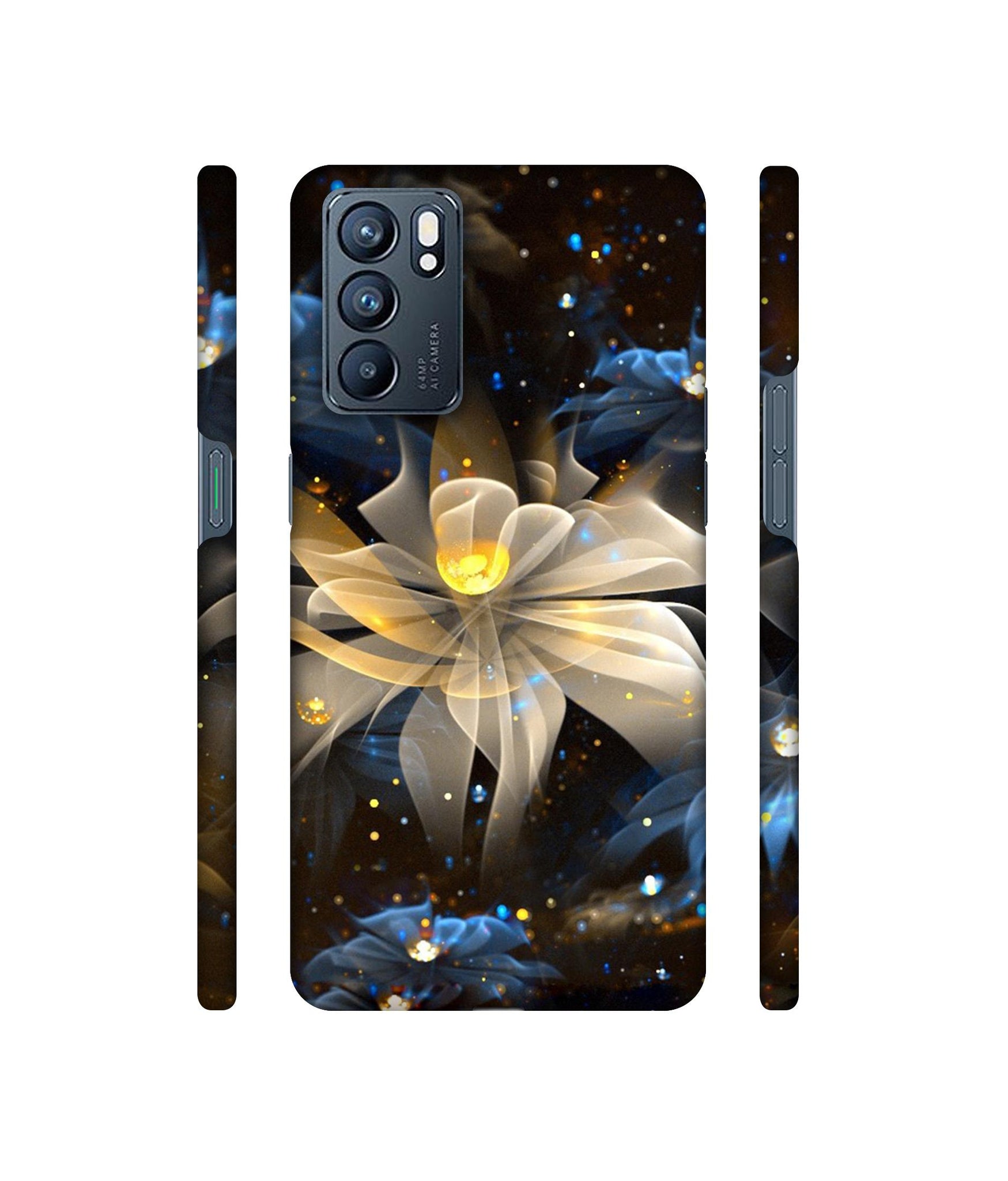 Art Flower Designer Hard Back Cover for Oppo Reno6 5G