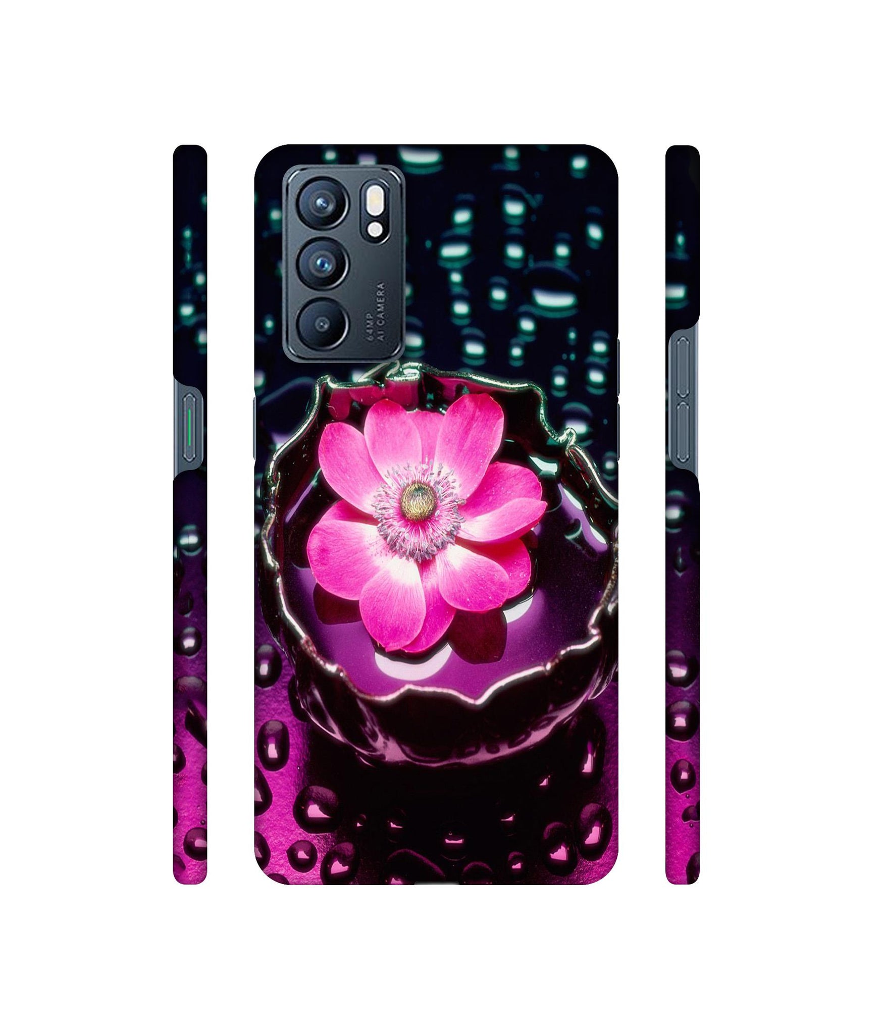 Flower in Water Designer Hard Back Cover for Oppo Reno6 5G