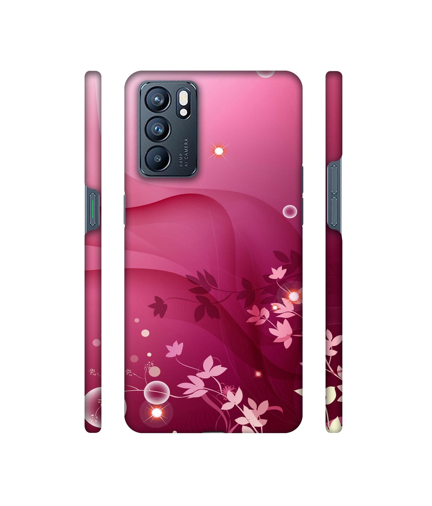 Pink Abstract Designer Hard Back Cover for Oppo Reno6 5G