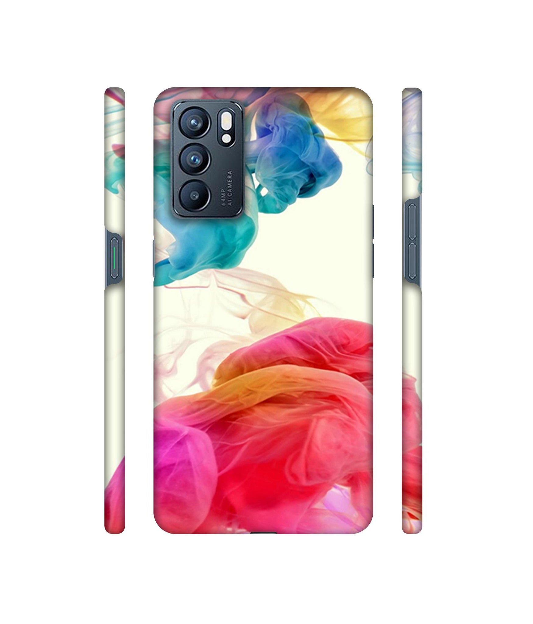 Colored Smoke Designer Hard Back Cover for Oppo Reno6 5G