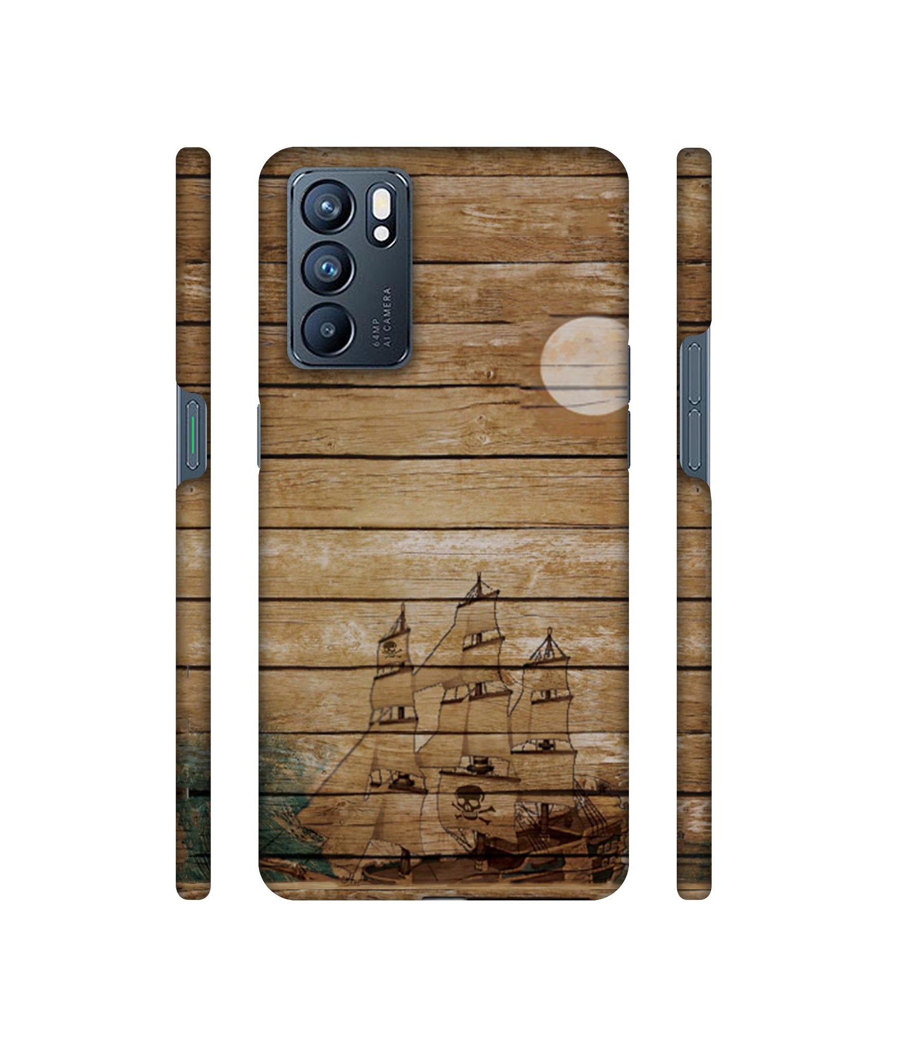 Wooden Pattern Designer Hard Back Cover for Oppo Reno6 5G