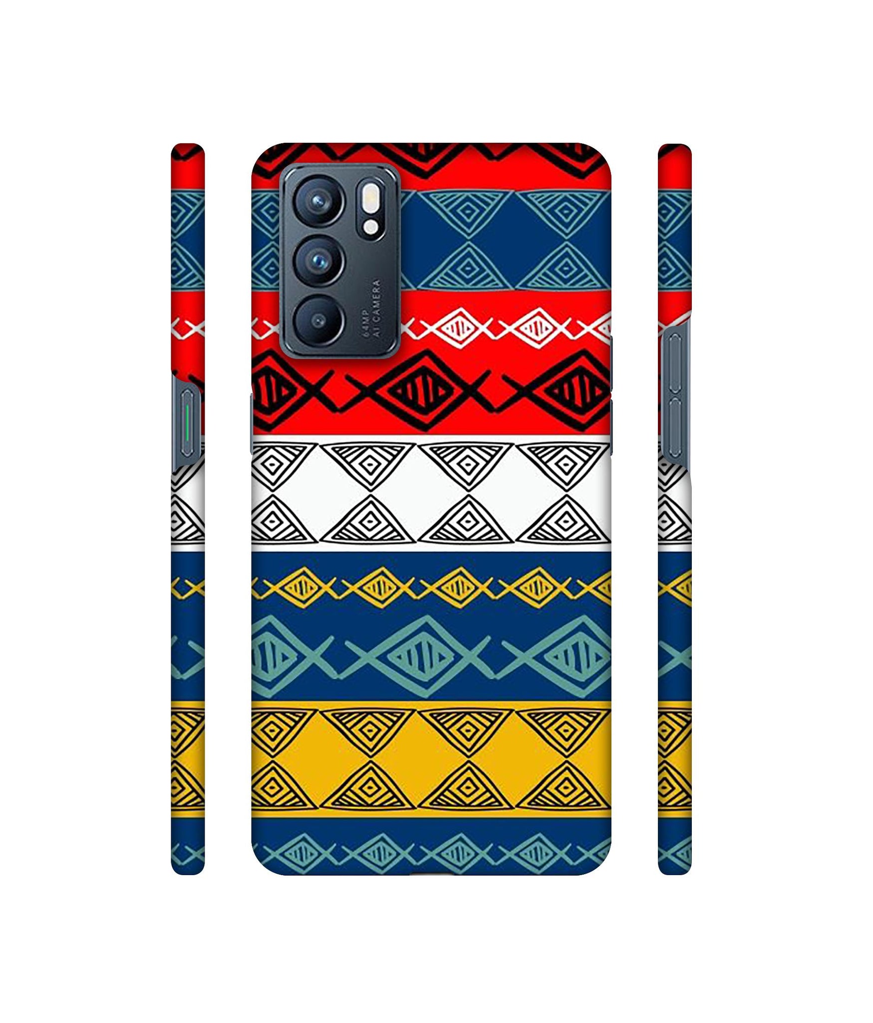 Colorful Hand Made Rangoli Art Designer Hard Back Cover for Oppo Reno6 5G