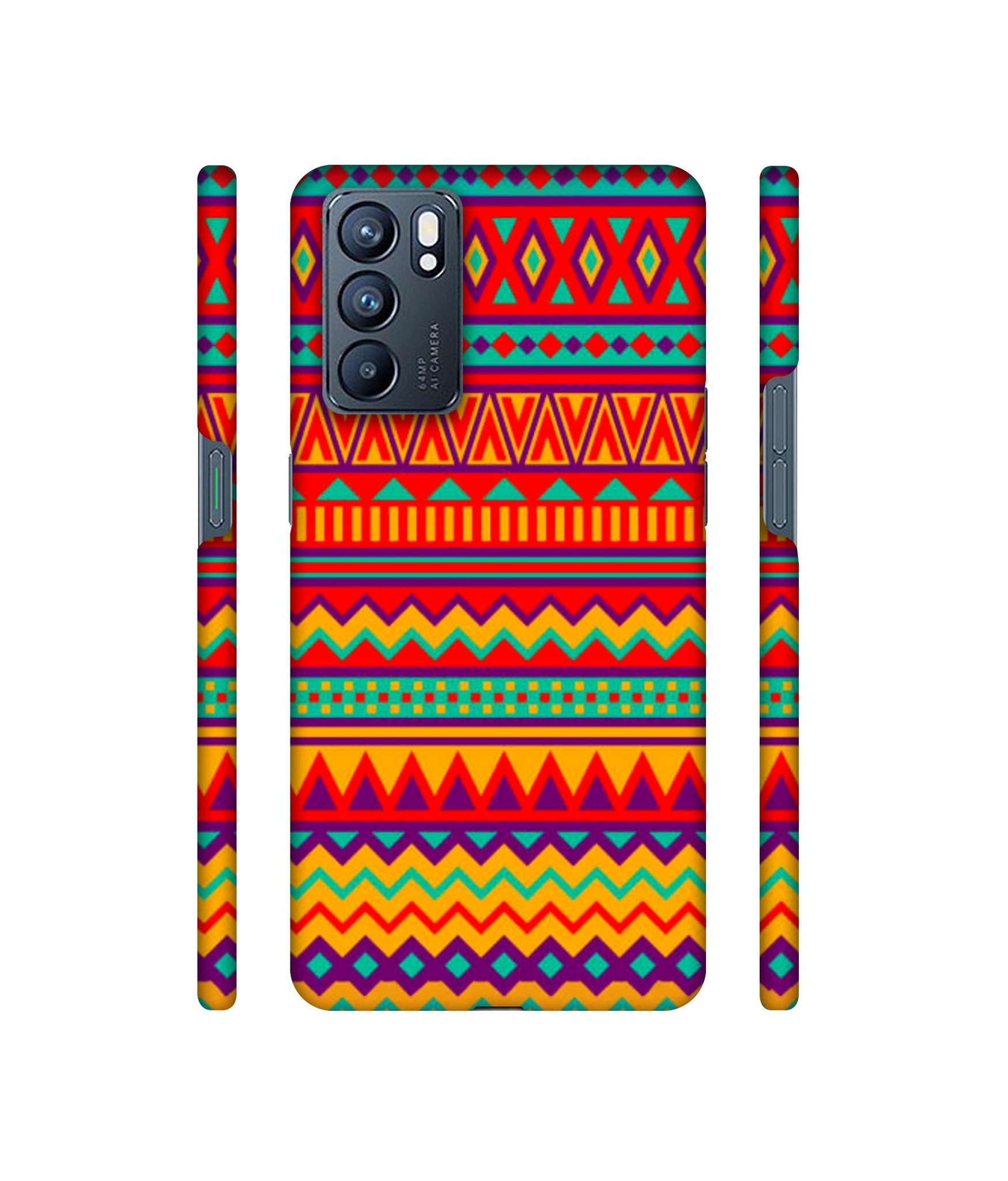 Multicolor Rangoli Art Designer Hard Back Cover for Oppo Reno6 5G