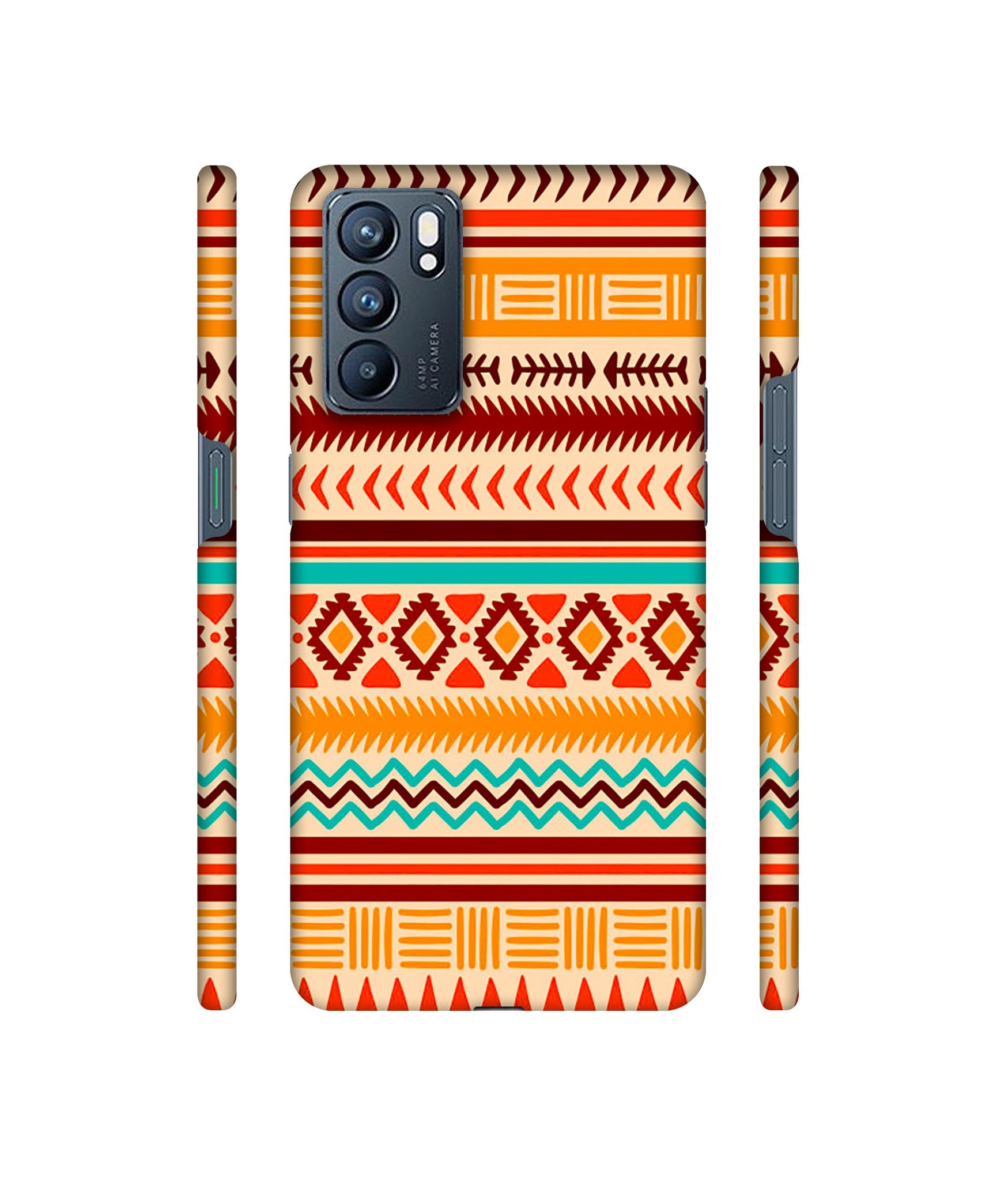 Marathi Rangoli Art Designer Hard Back Cover for Oppo Reno6 5G