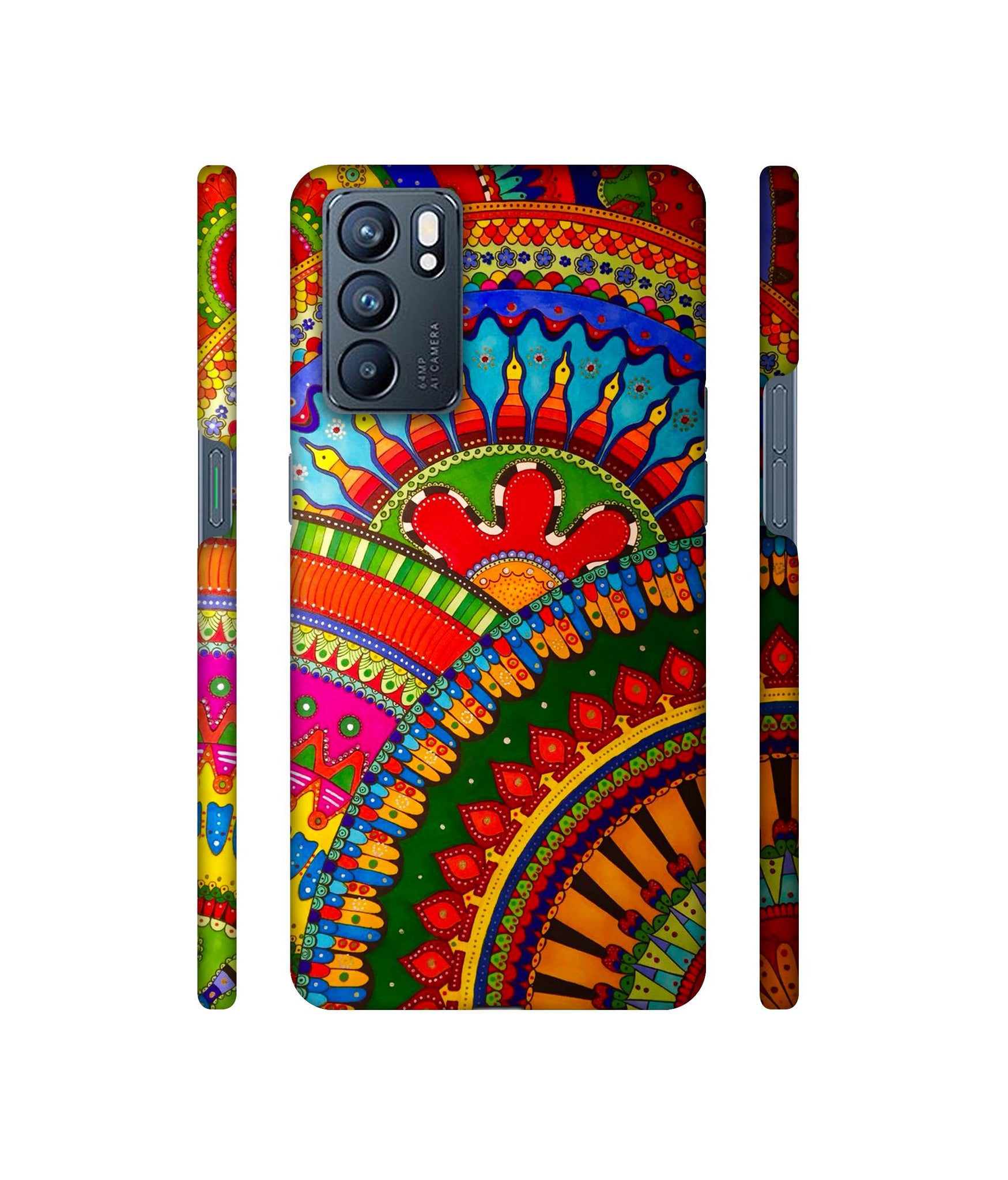 Rajasthani Rangoli Art Designer Hard Back Cover for Oppo Reno6 5G