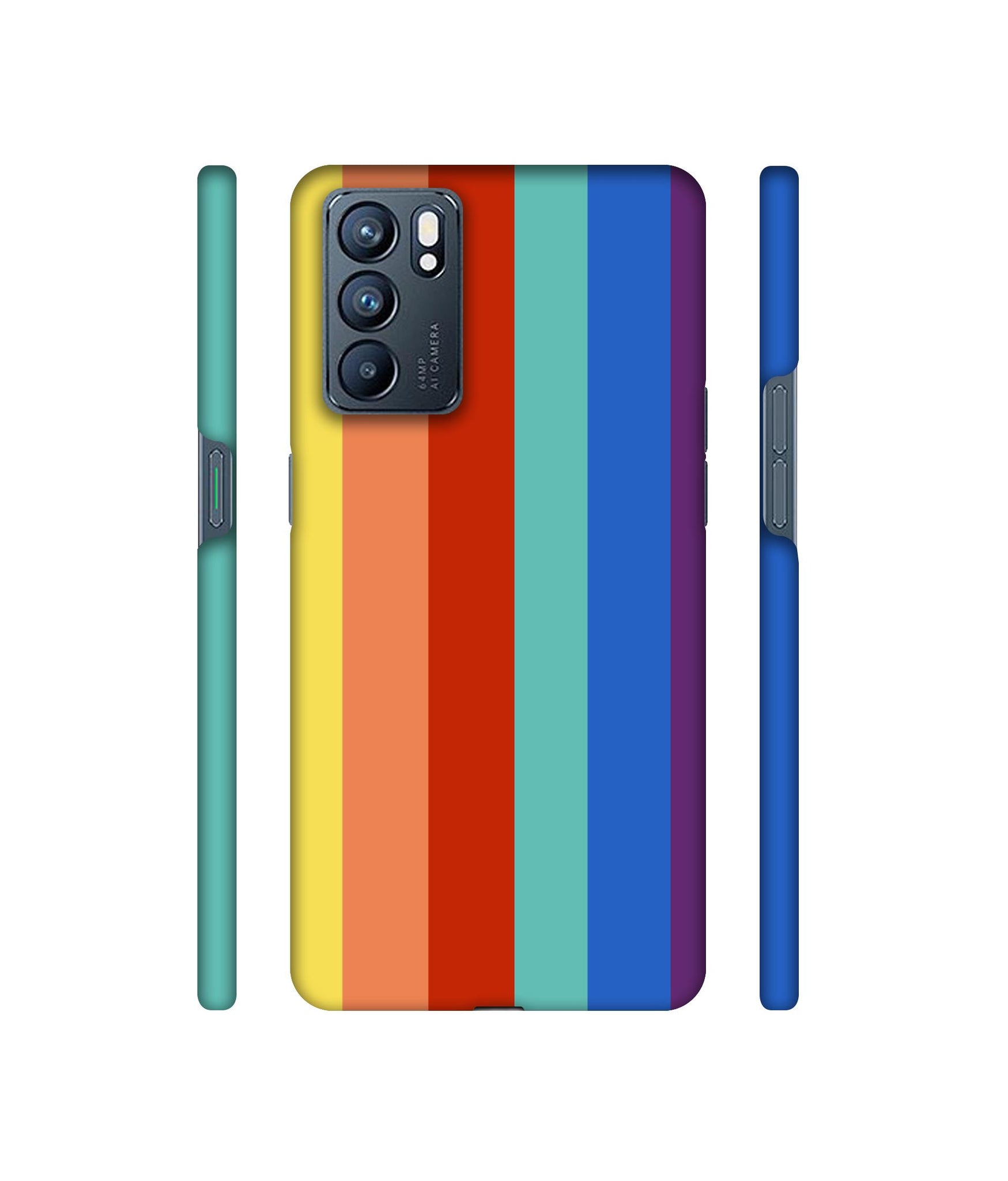 Rainbow Colors Designer Hard Back Cover for Oppo Reno6 5G