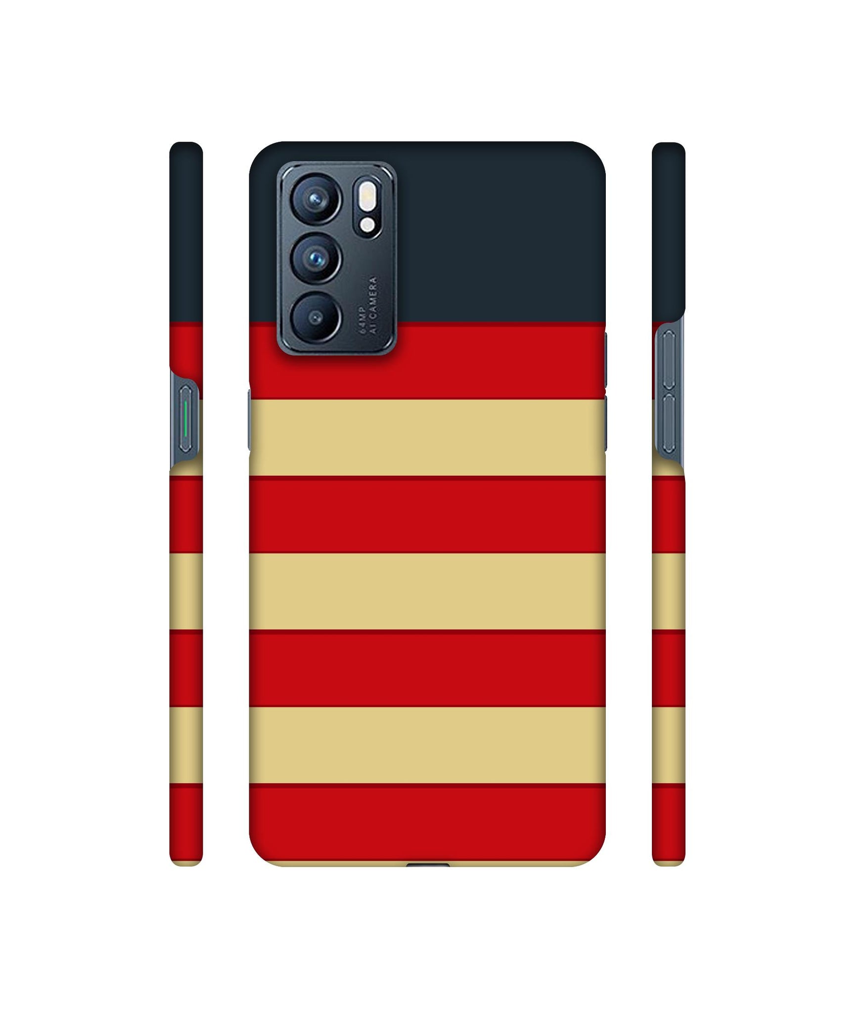 Multicolor Lines Designer Hard Back Cover for Oppo Reno6 5G