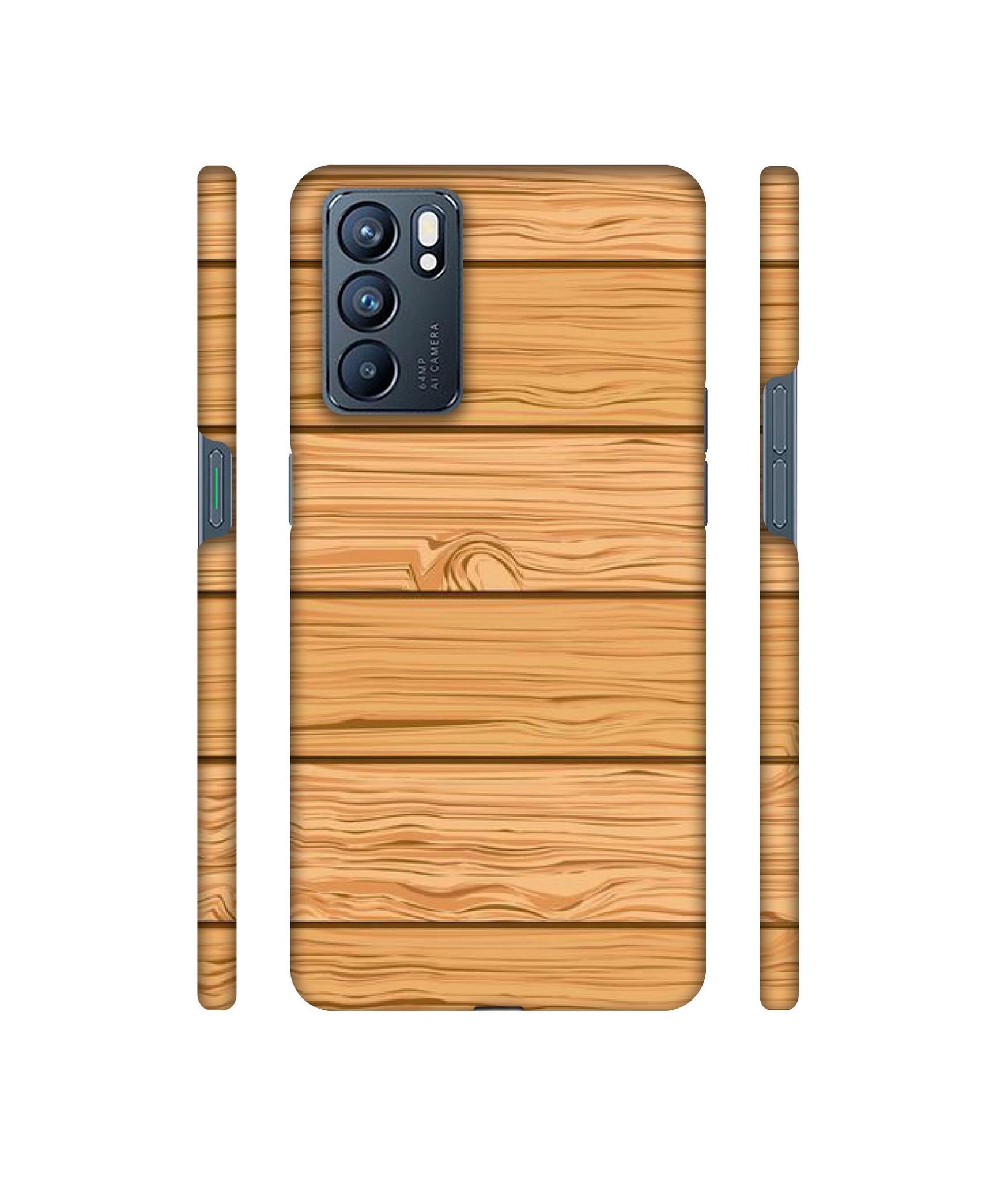 Wooden Texture Pattern Designer Hard Back Cover for Oppo Reno6 5G