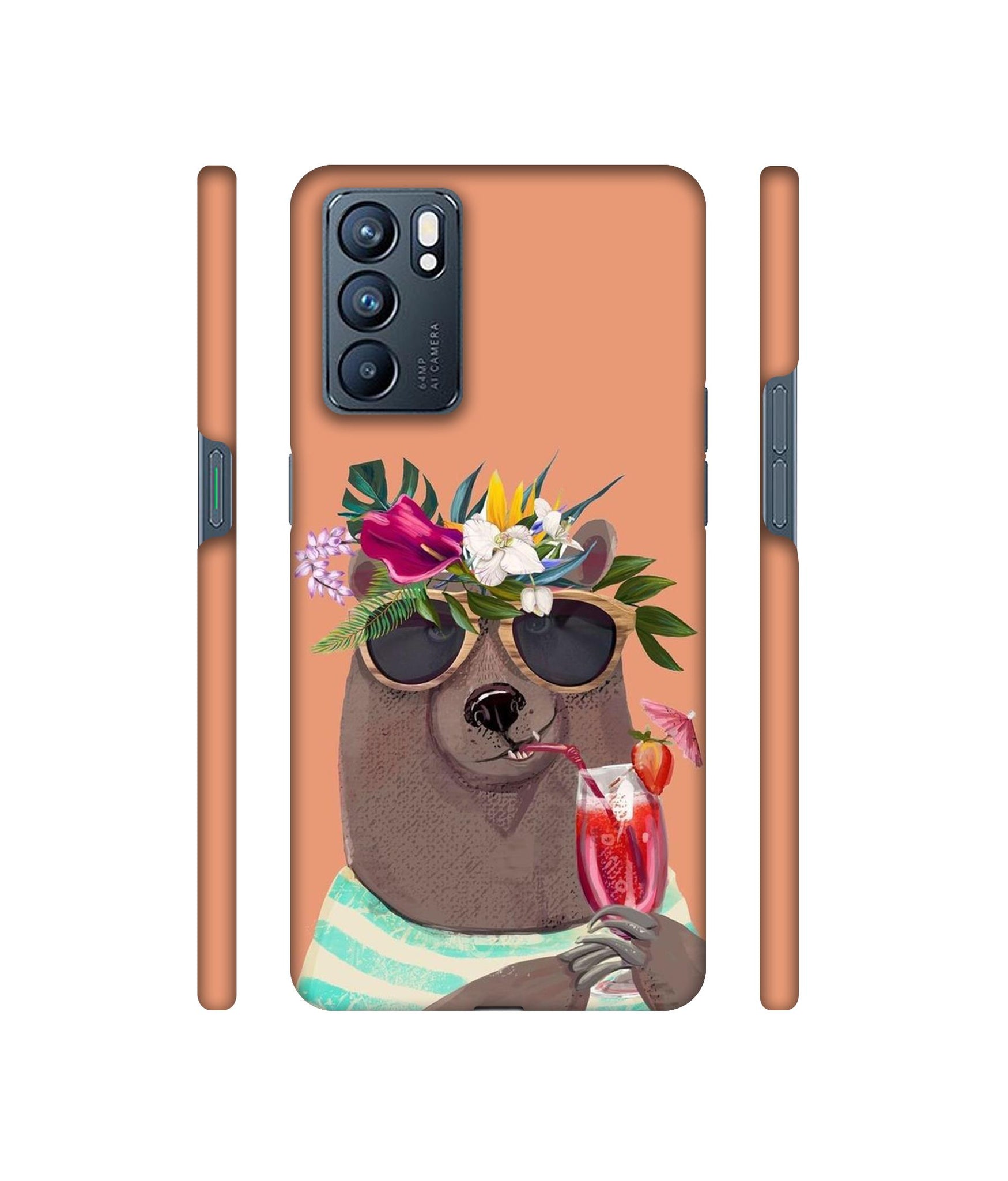 Summer Chill Beer Designer Hard Back Cover for Oppo Reno6 5G