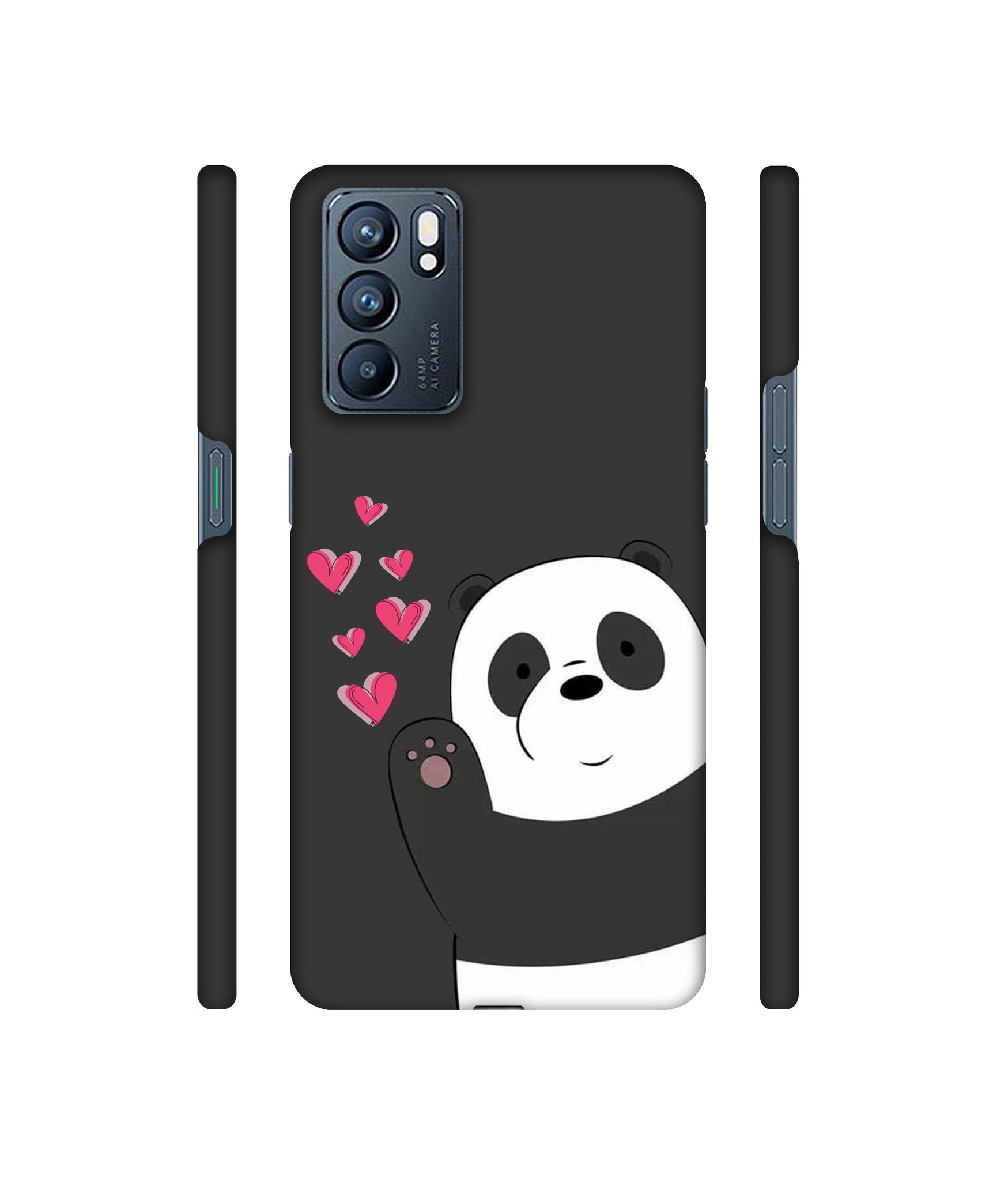 Love Panda Designer Hard Back Cover for Oppo Reno6 5G