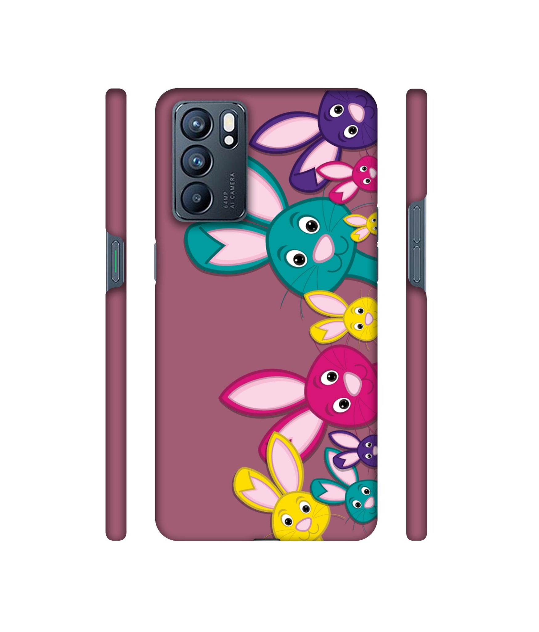 Rabbit Family1 Designer Hard Back Cover for Oppo Reno6 5G