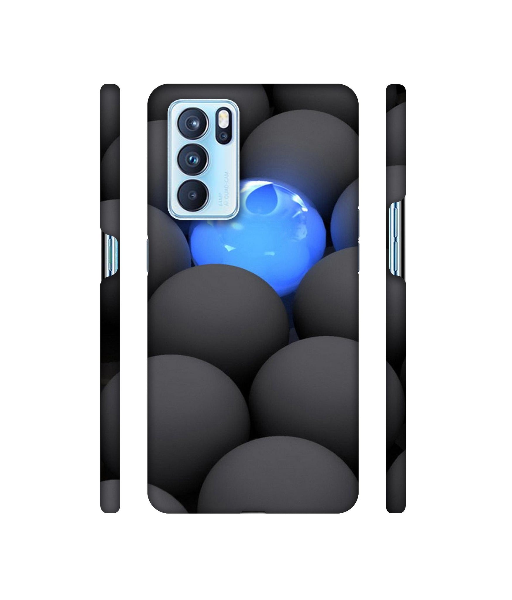 Balls Dark Neon Sight Surface Designer Hard Back Cover for Oppo Reno6 Pro 5G