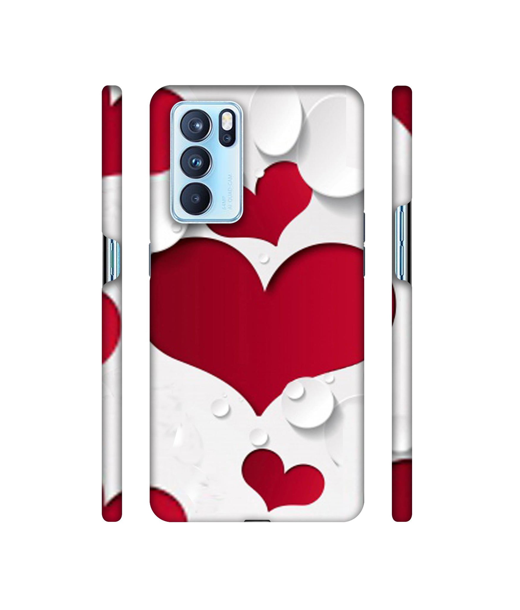 Multiple Hearts Designer Hard Back Cover for Oppo Reno6 Pro 5G