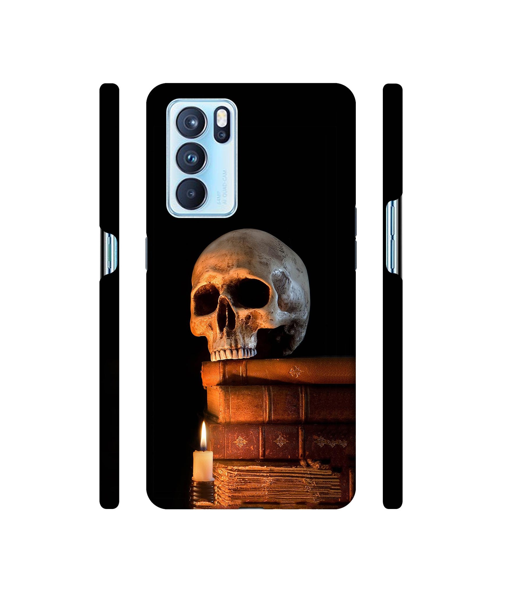 Skull Magic Candles Books Designer Hard Back Cover for Oppo Reno6 Pro 5G