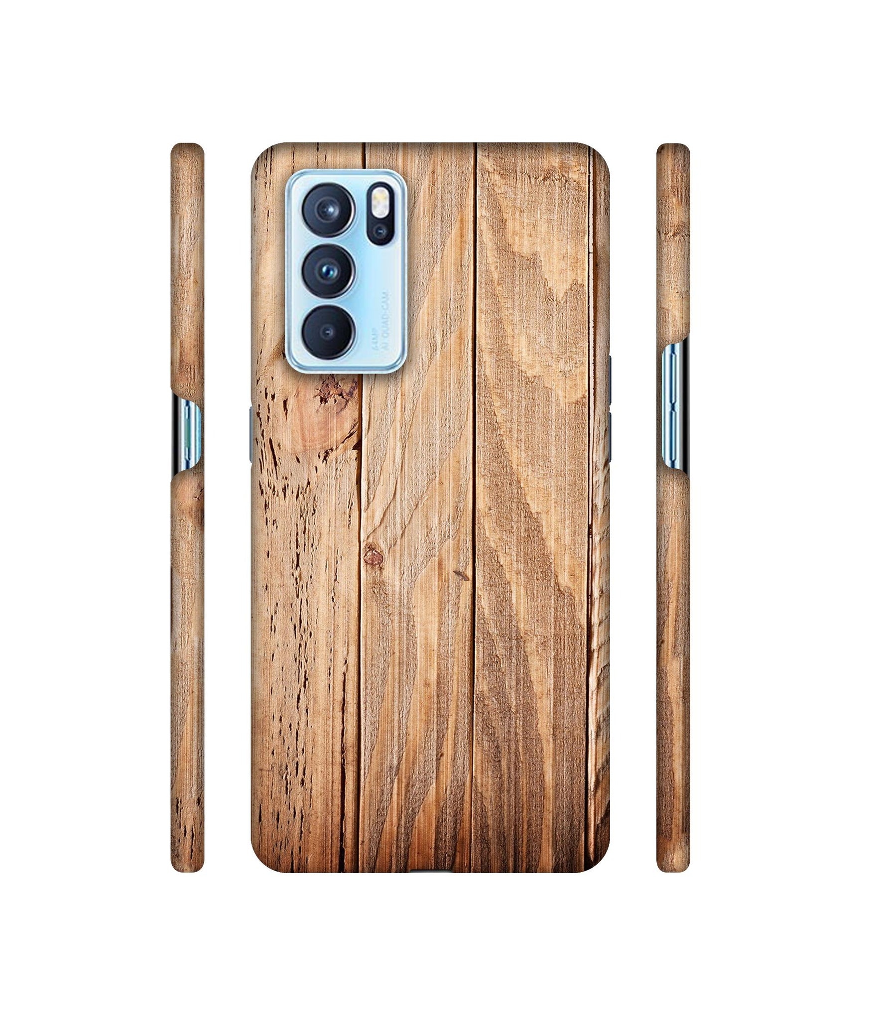 Wooden Texture Designer Hard Back Cover for Oppo Reno6 Pro 5G