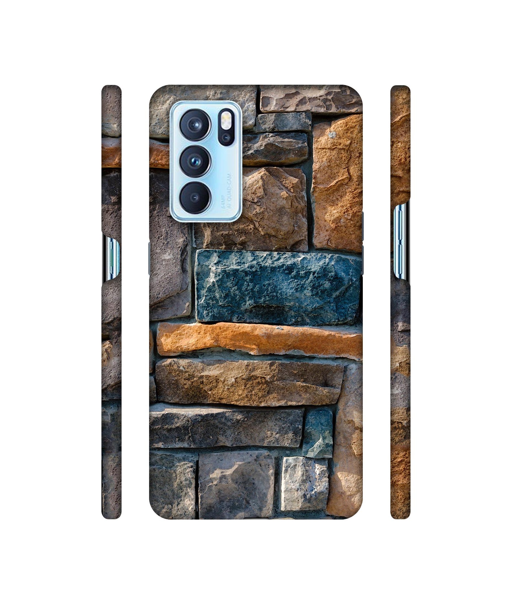 Decorative Stone Cladding Designer Hard Back Cover for Oppo Reno6 Pro 5G