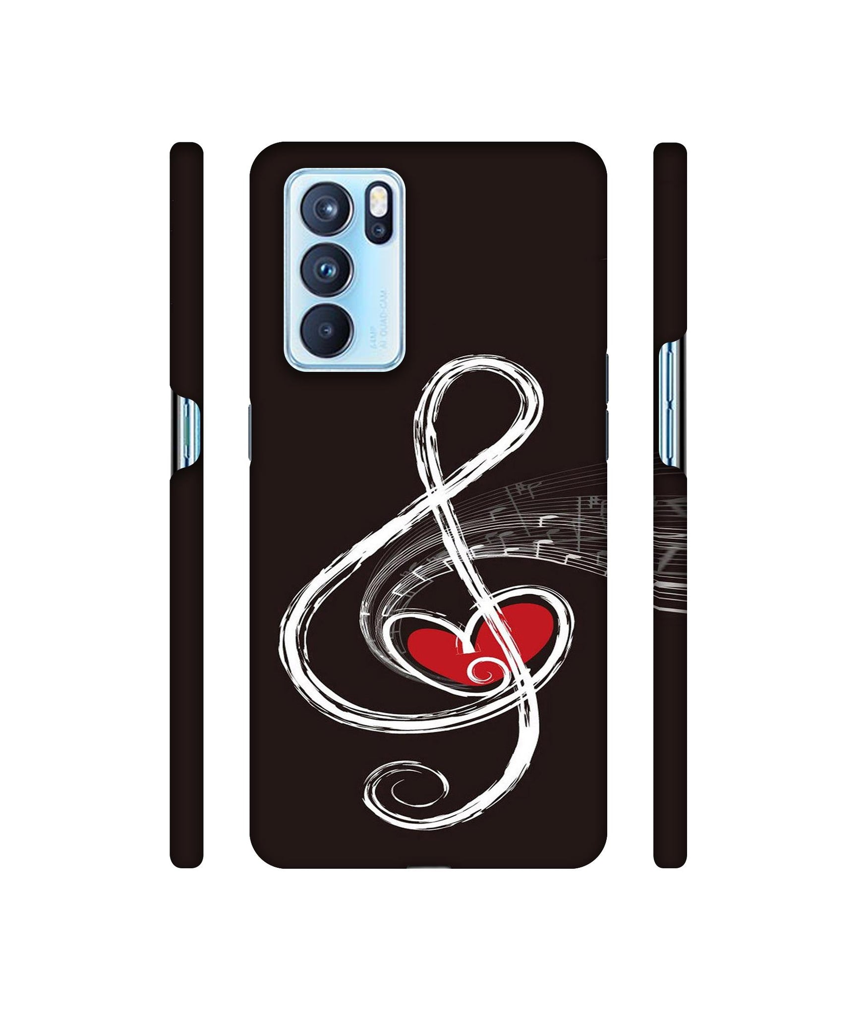 Love Note Music Designer Hard Back Cover for Oppo Reno6 Pro 5G