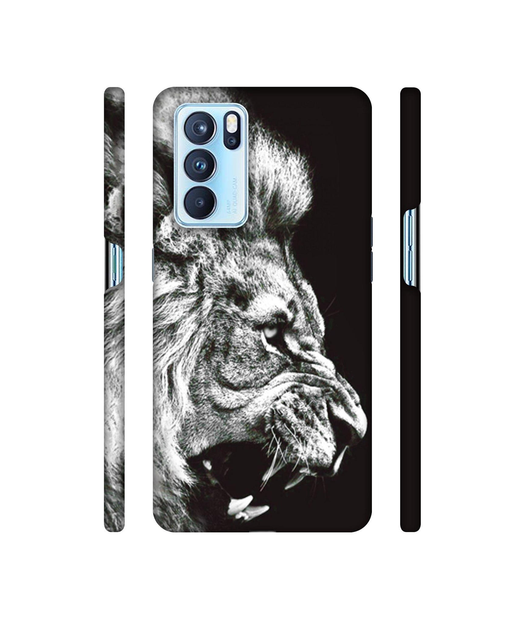 Angry Lion Designer Hard Back Cover for Oppo Reno6 Pro 5G
