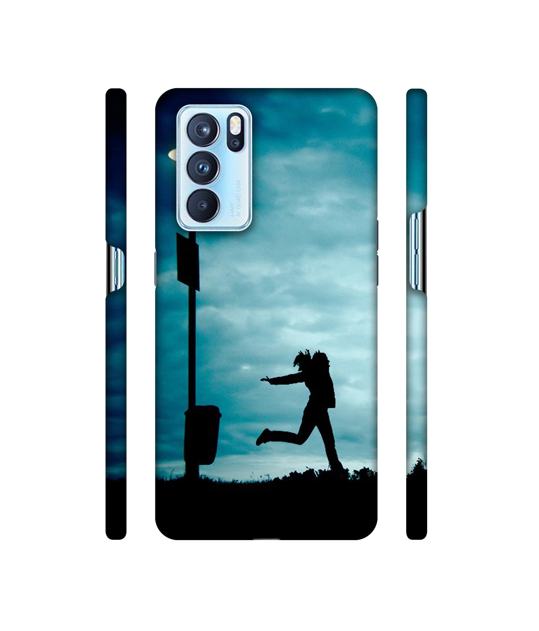 Girl Running At Night Designer Hard Back Cover for Oppo Reno6 Pro 5G