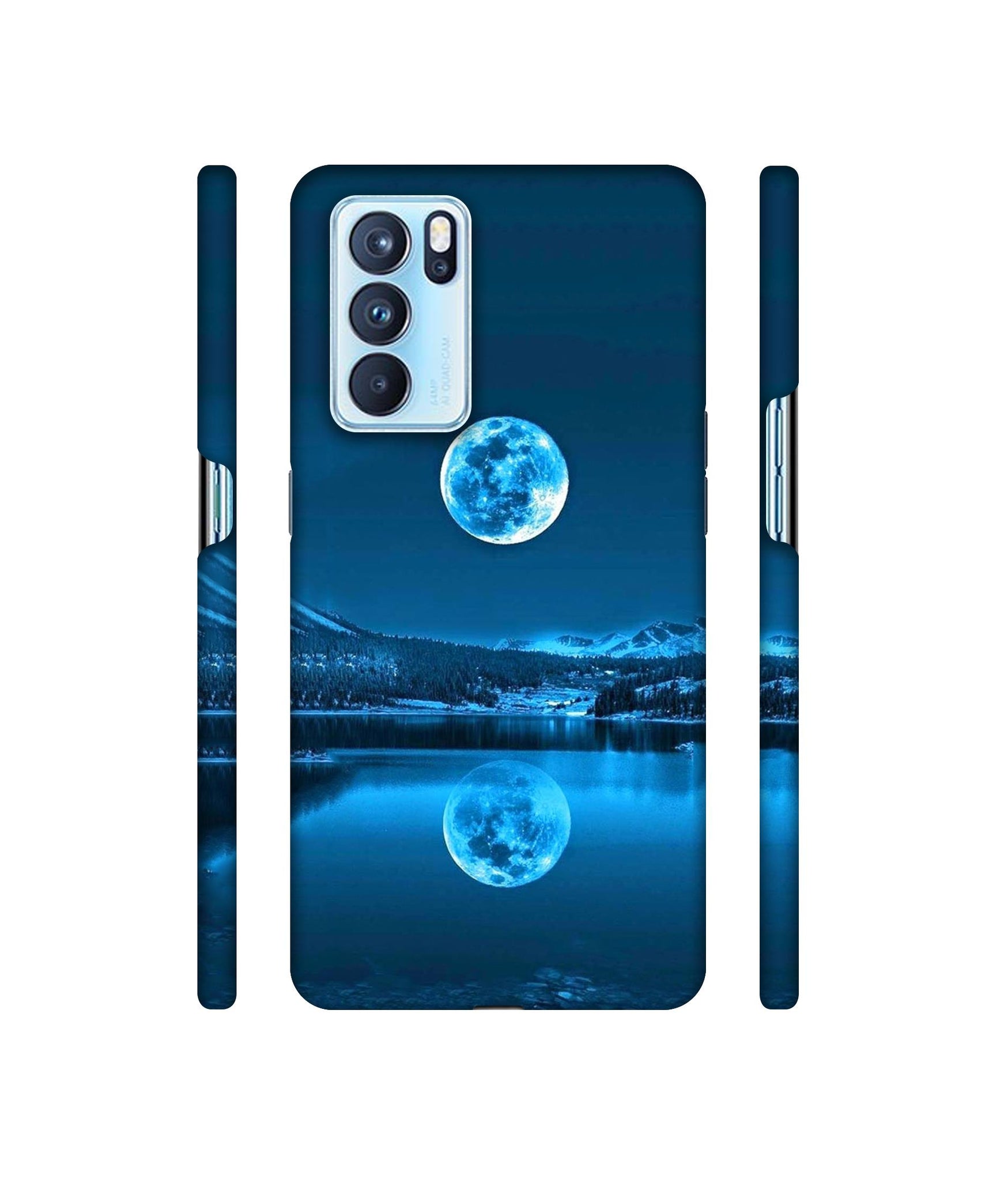 Awesome Moon Designer Hard Back Cover for Oppo Reno6 Pro 5G