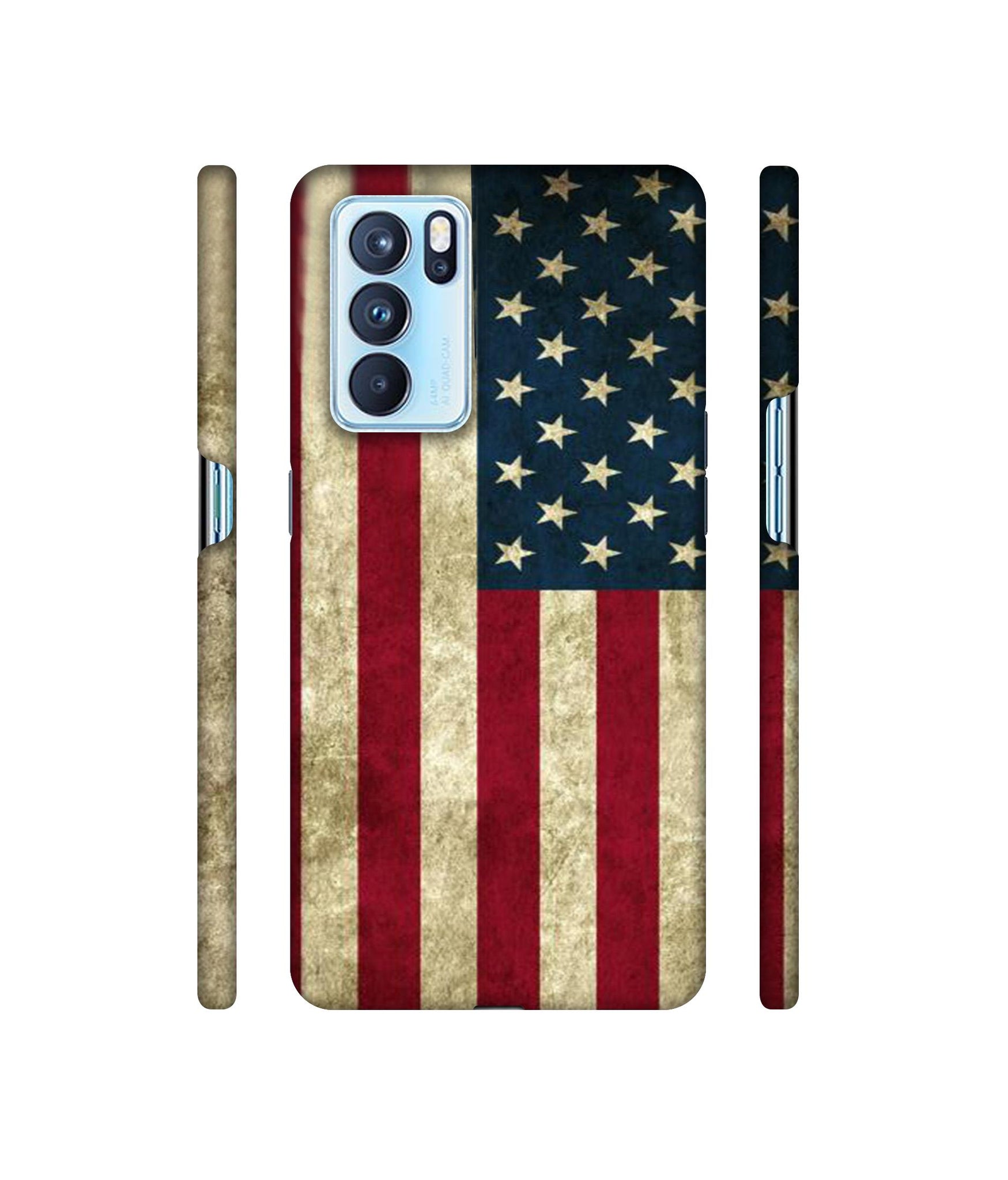 Vingate USA Flag Designer Hard Back Cover for Oppo Reno6 Pro 5G