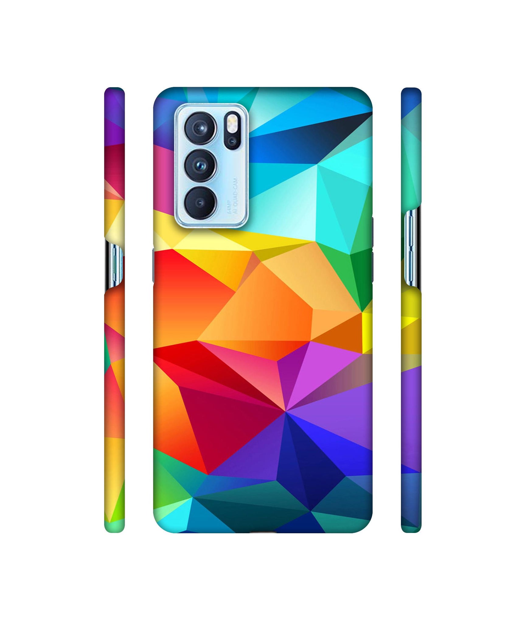 Colorful Pattern Designer Hard Back Cover for Oppo Reno6 Pro 5G