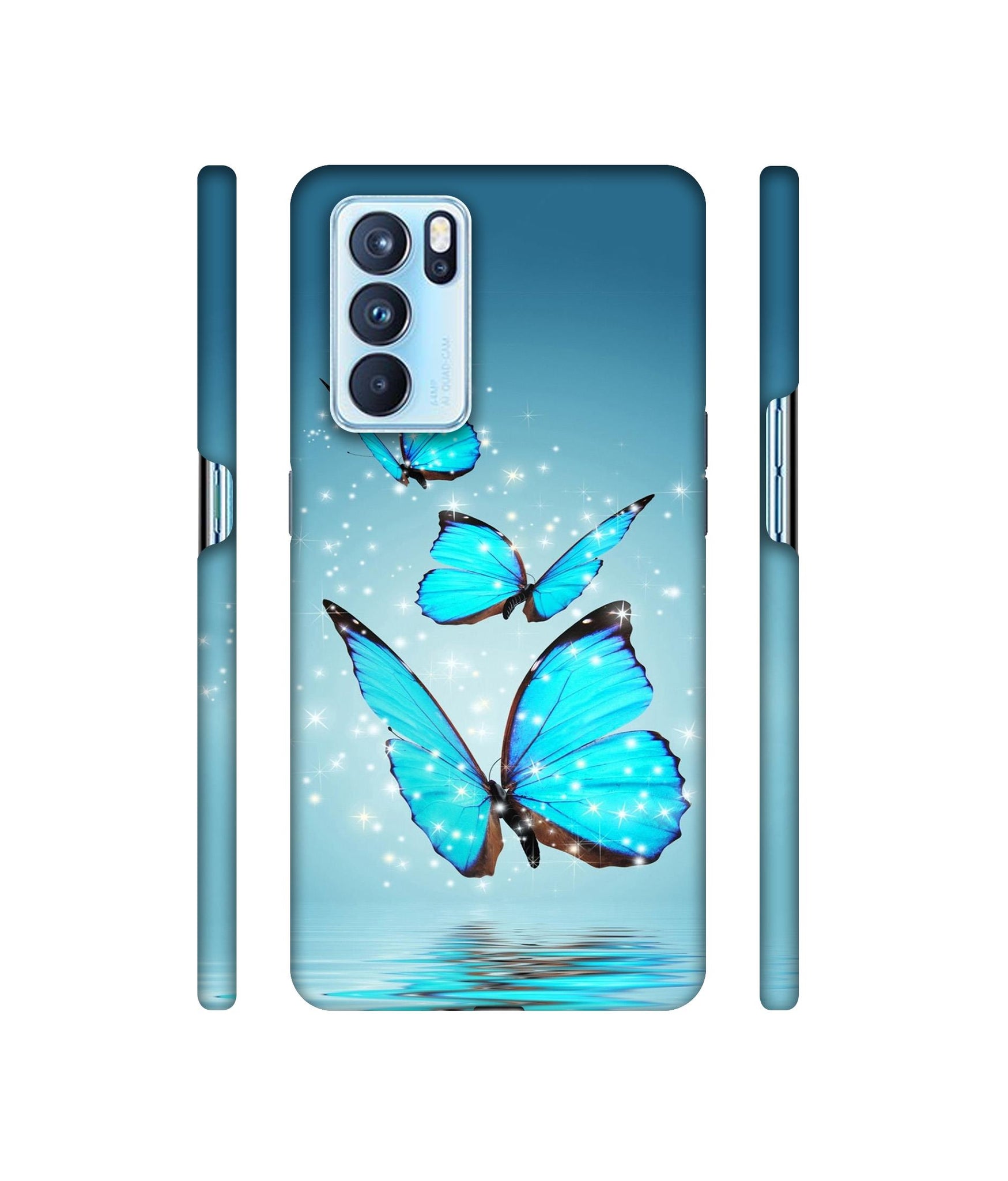 Flying Butterflies Designer Hard Back Cover for Oppo Reno6 Pro 5G