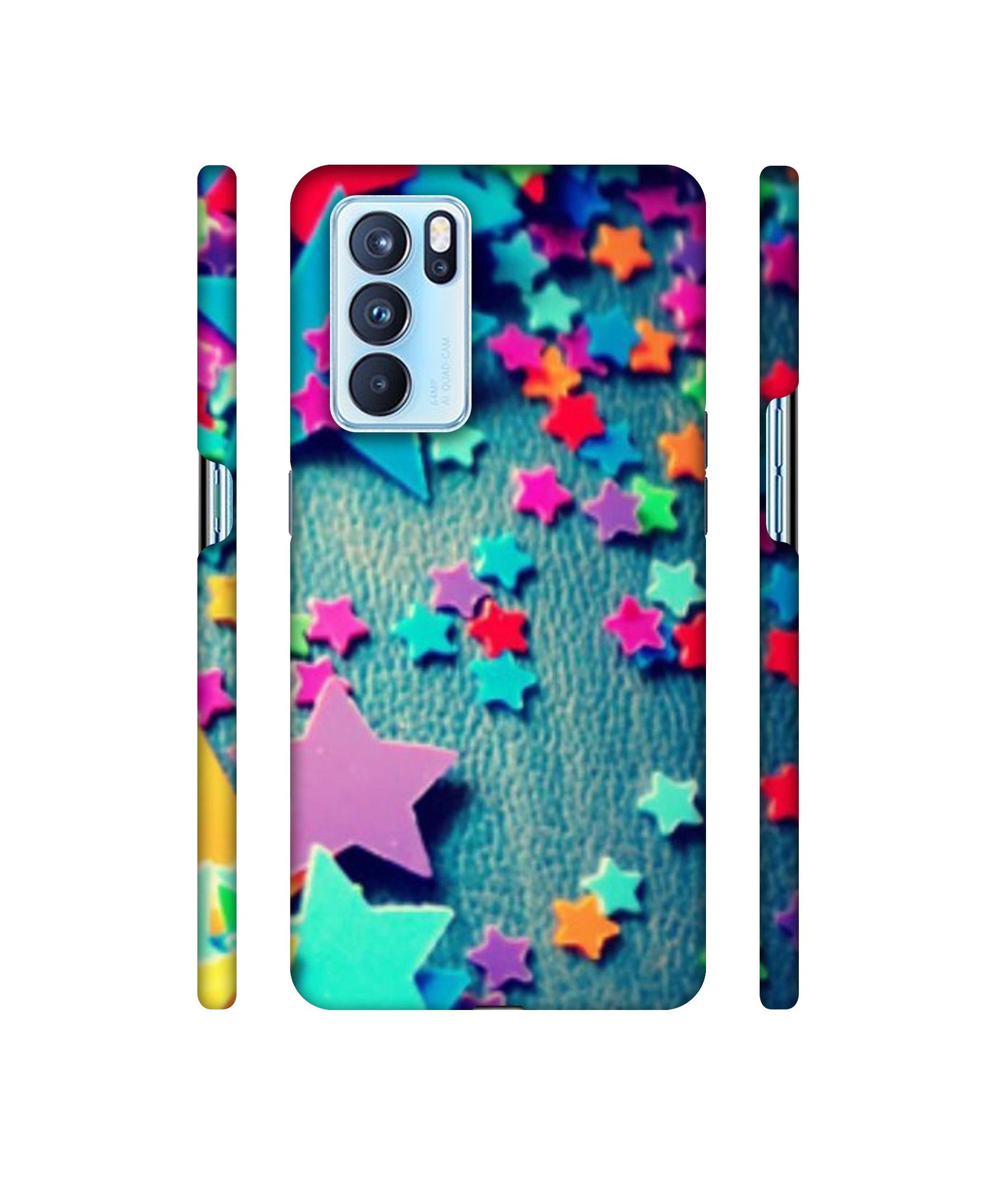 Colorful Stars Designer Hard Back Cover for Oppo Reno6 Pro 5G