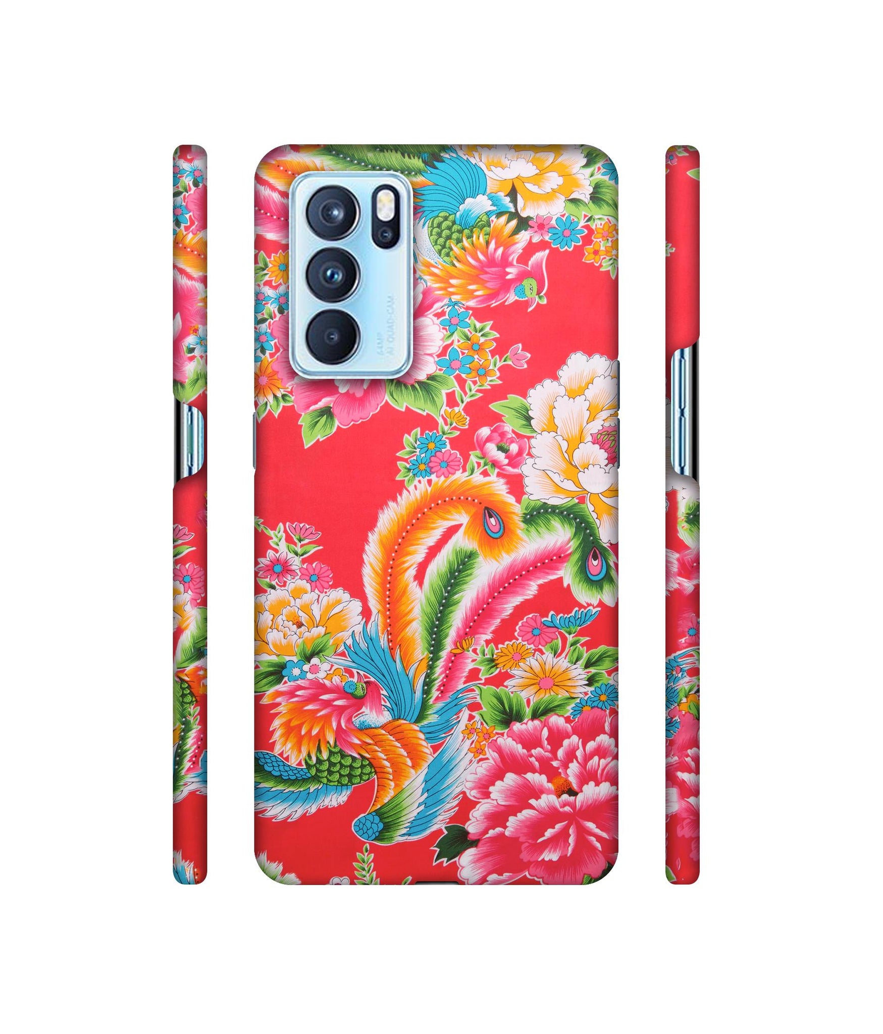 Cute Floral Pattern Print Designer Hard Back Cover for Oppo Reno6 Pro 5G