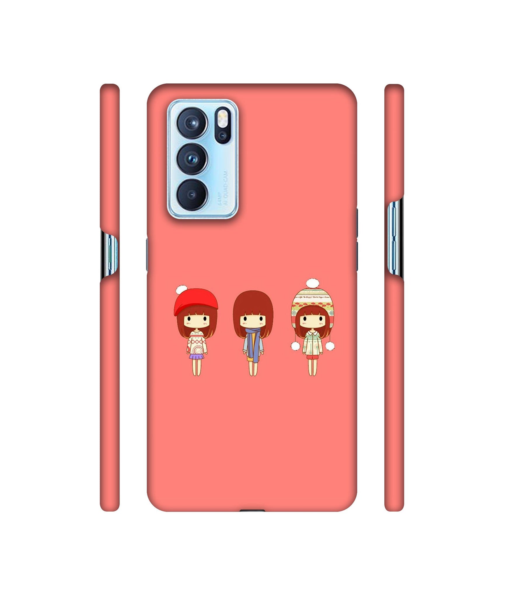 Cute Girls Designer Hard Back Cover for Oppo Reno6 Pro 5G