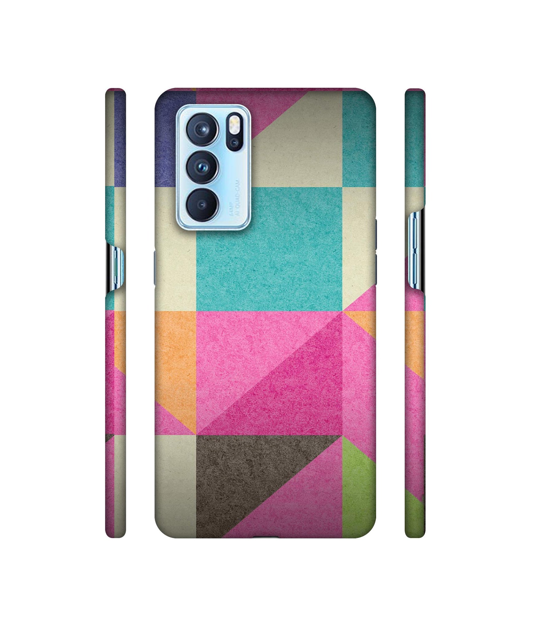Pink Cyan Designer Hard Back Cover for Oppo Reno6 Pro 5G