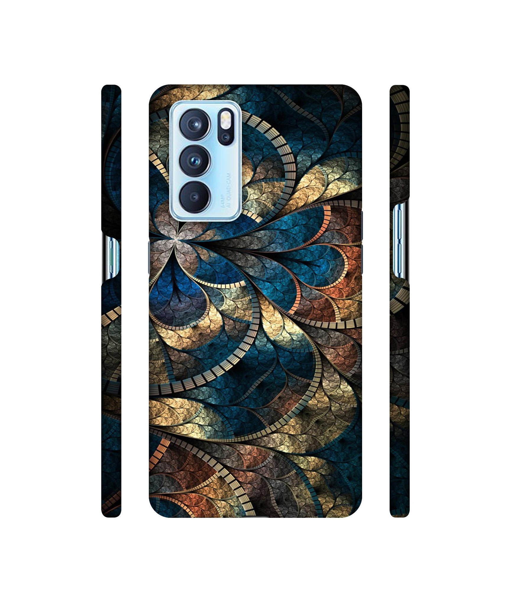 Fractional Pattern Designer Hard Back Cover for Oppo Reno6 Pro 5G