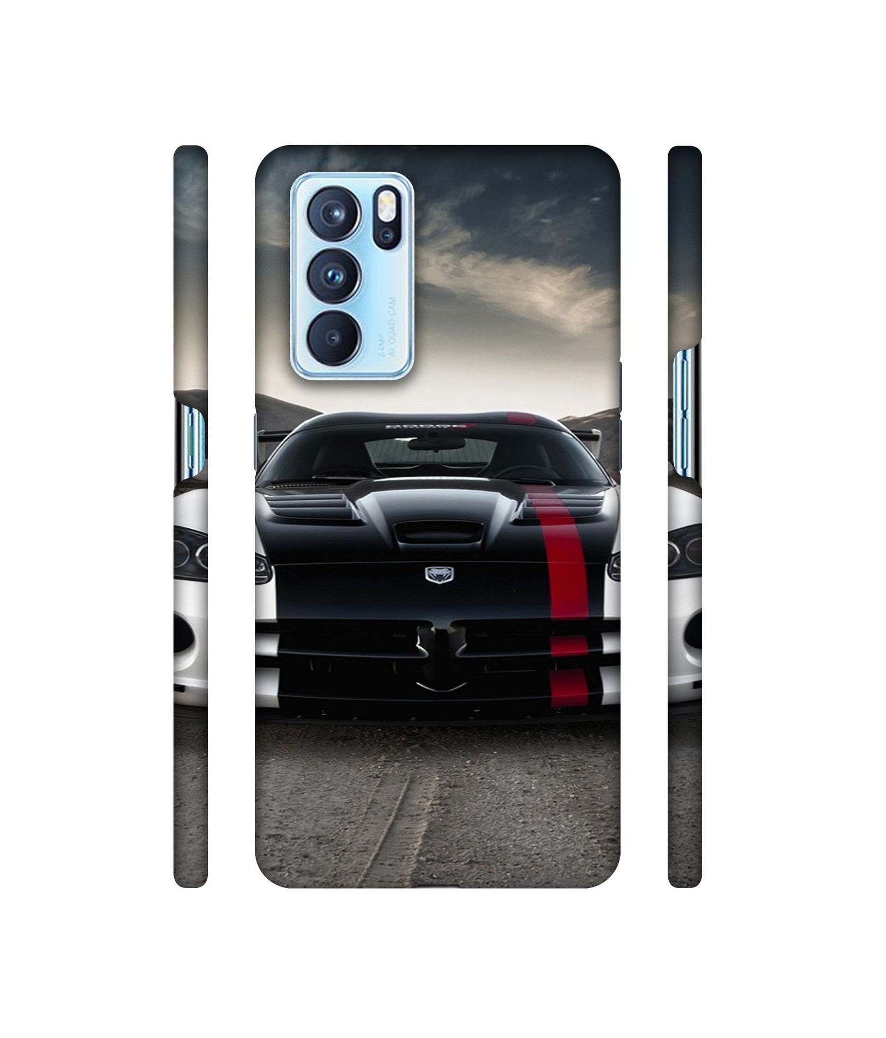 Sports Car Pattern Designer Hard Back Cover for Oppo Reno6 Pro 5G