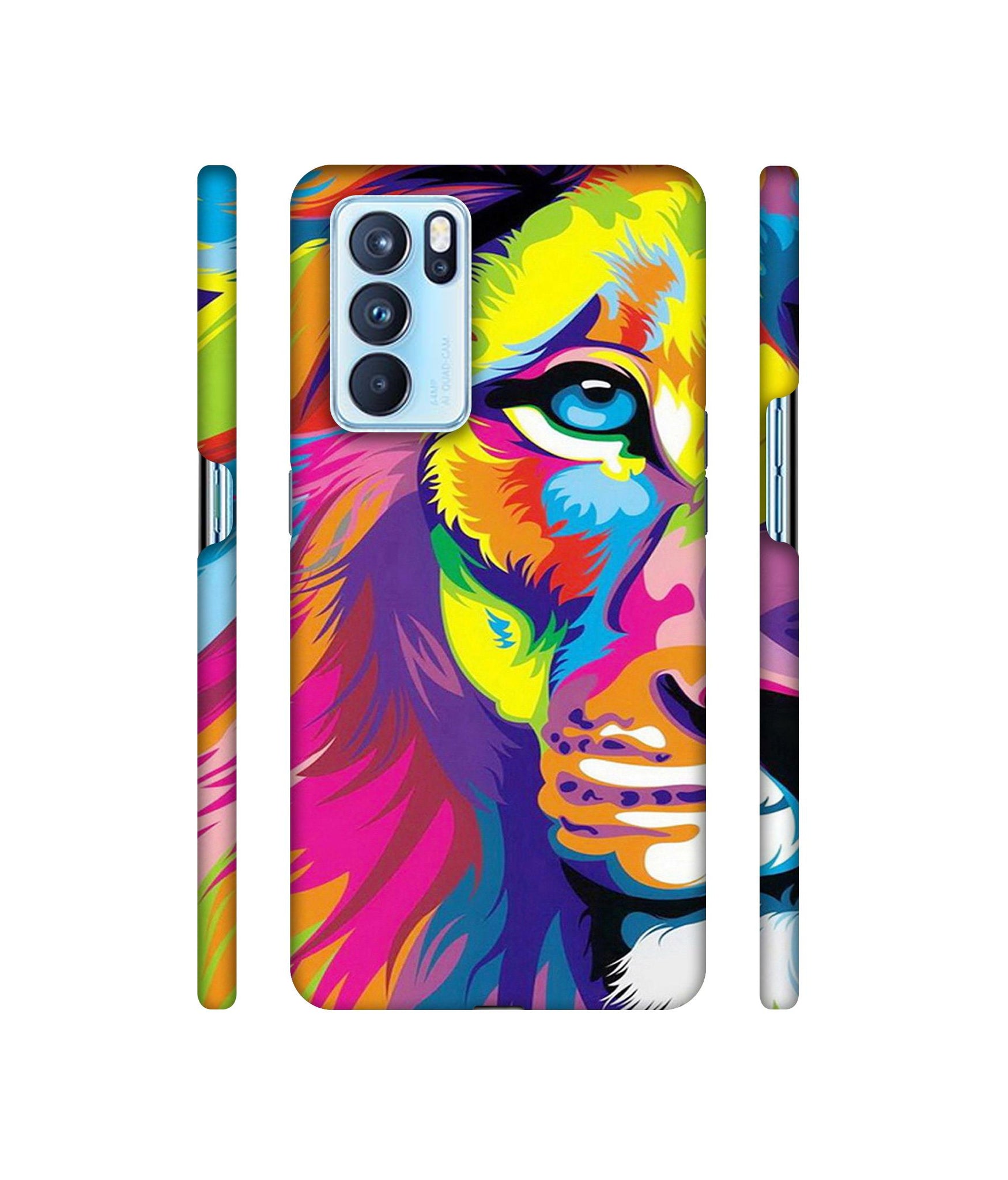 Lion Designer Hard Back Cover for Oppo Reno6 Pro 5G