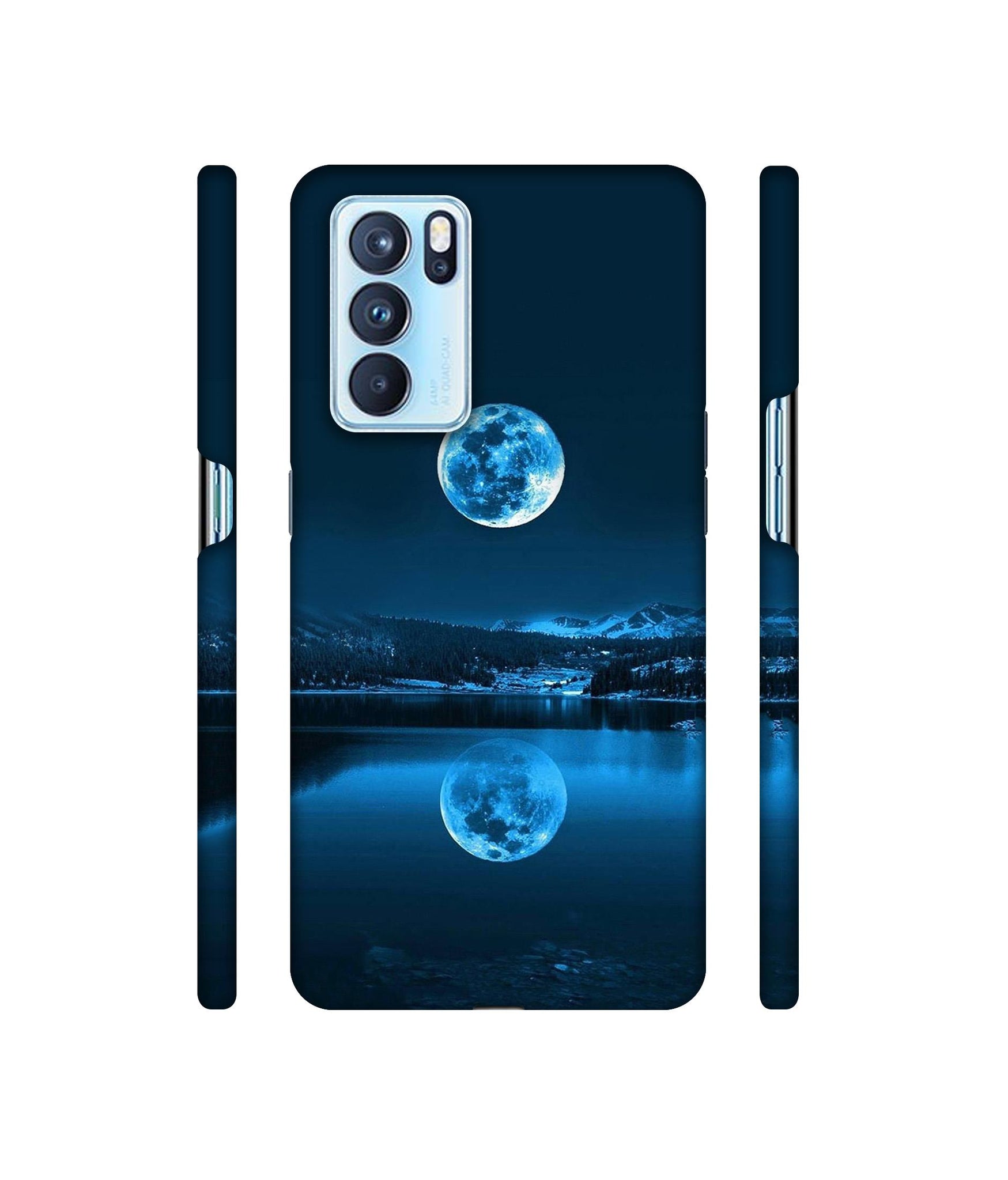 Moon Pattern Print Designer Hard Back Cover for Oppo Reno6 Pro 5G