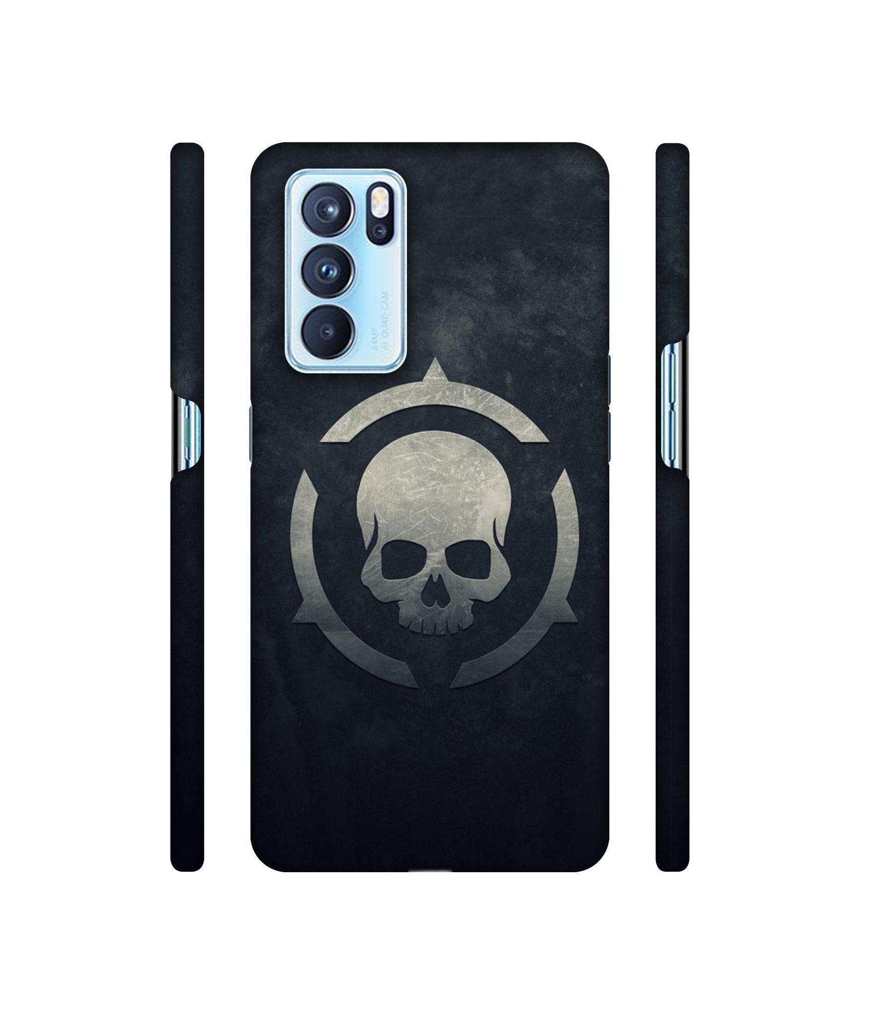 Skull Pattern Print Designer Hard Back Cover for Oppo Reno6 Pro 5G
