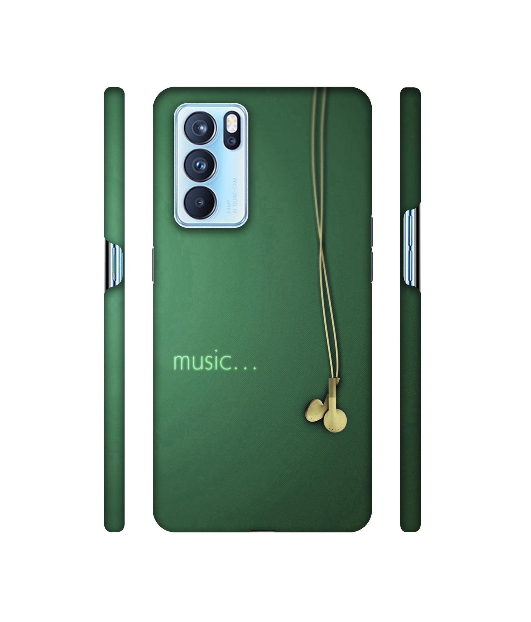 Headphone Music Designer Hard Back Cover for Oppo Reno6 Pro 5G