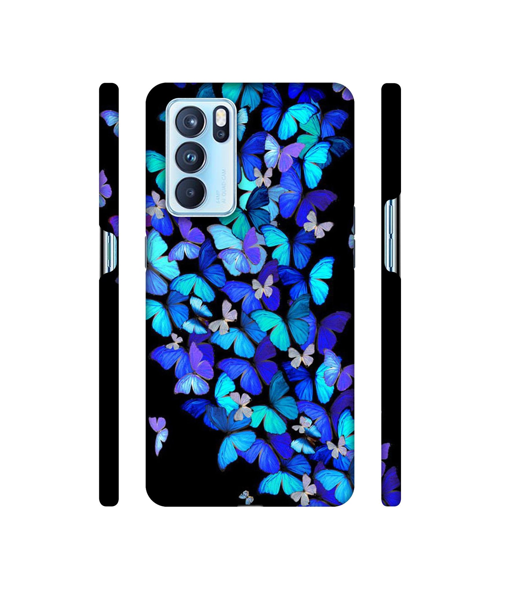 Butterfly Pattern Designer Hard Back Cover for Oppo Reno6 Pro 5G