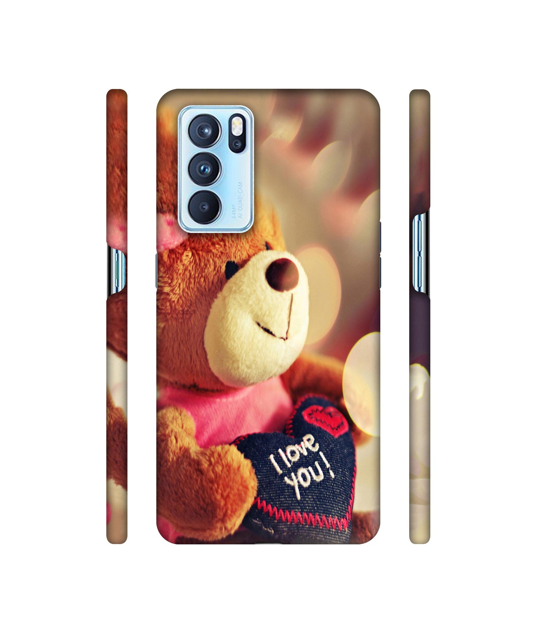 Teddy Bear Designer Hard Back Cover for Oppo Reno6 Pro 5G