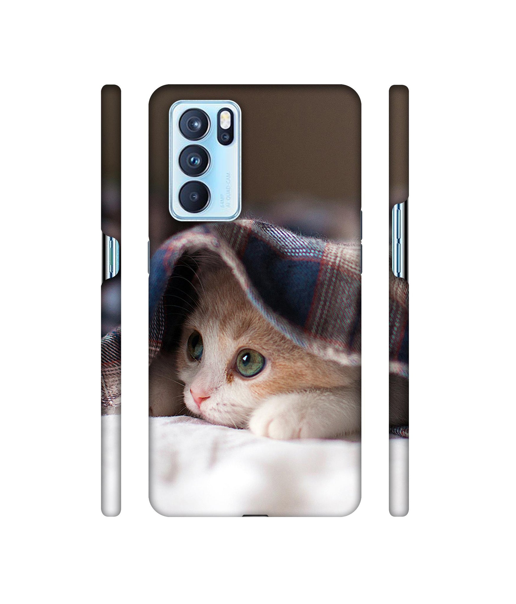 Sleepy Kitten Designer Hard Back Cover for Oppo Reno6 Pro 5G