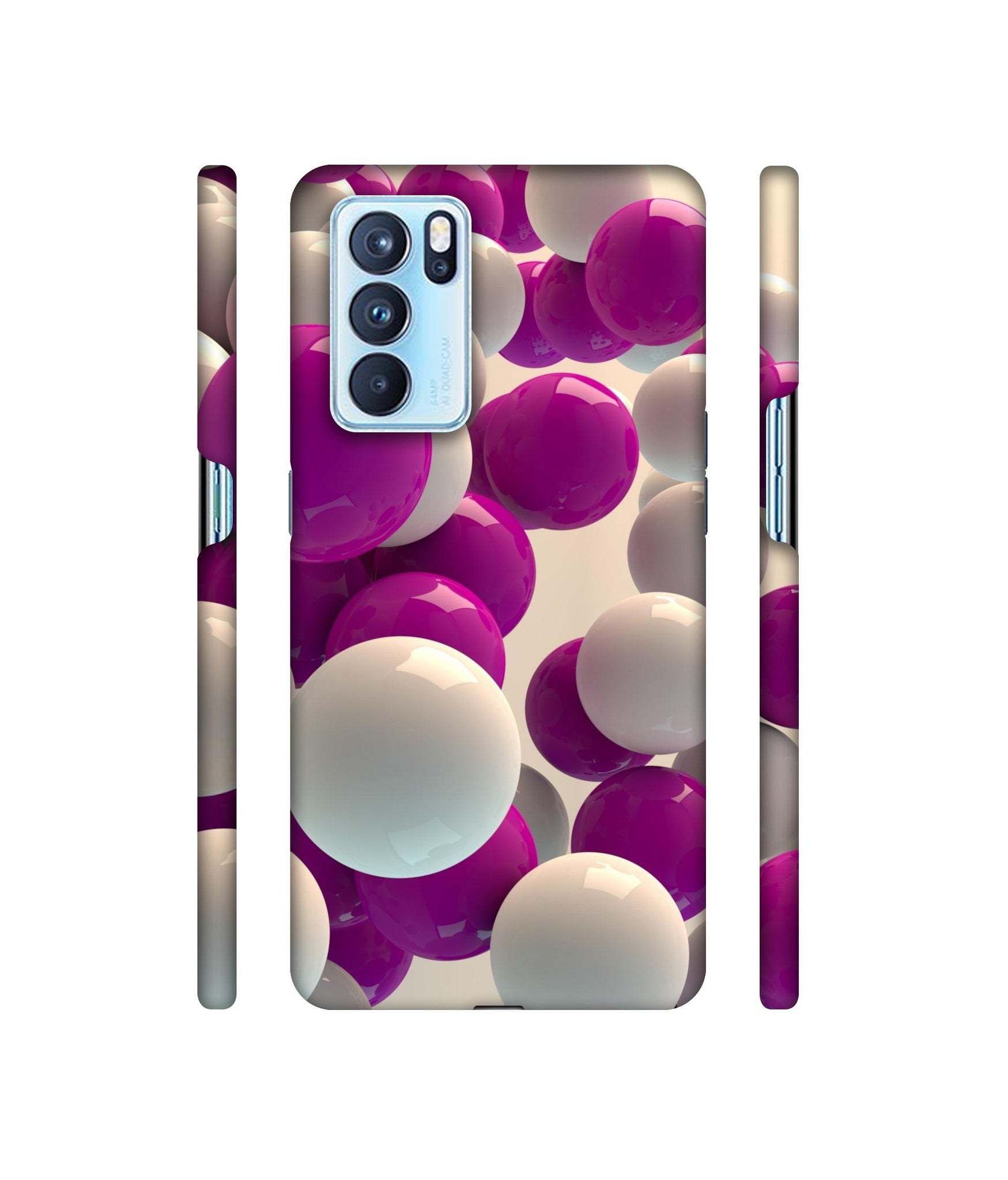 3D Balloons Designer Hard Back Cover for Oppo Reno6 Pro 5G