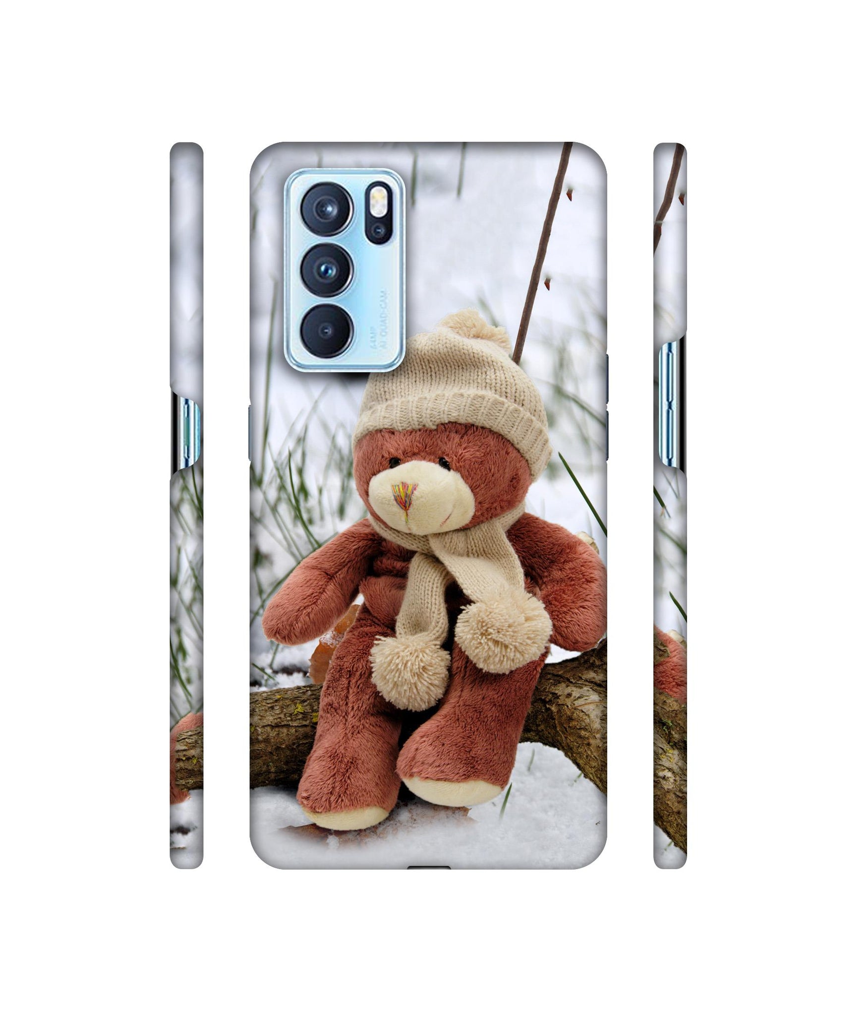 Woolen Bear Designer Hard Back Cover for Oppo Reno6 Pro 5G