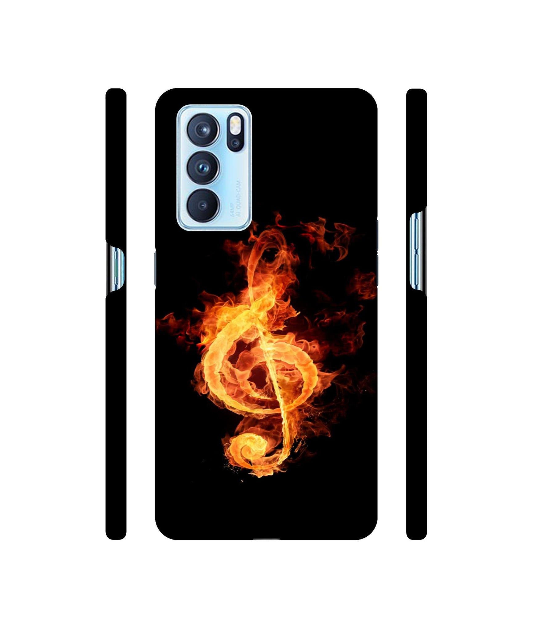 Fire Note Designer Hard Back Cover for Oppo Reno6 Pro 5G